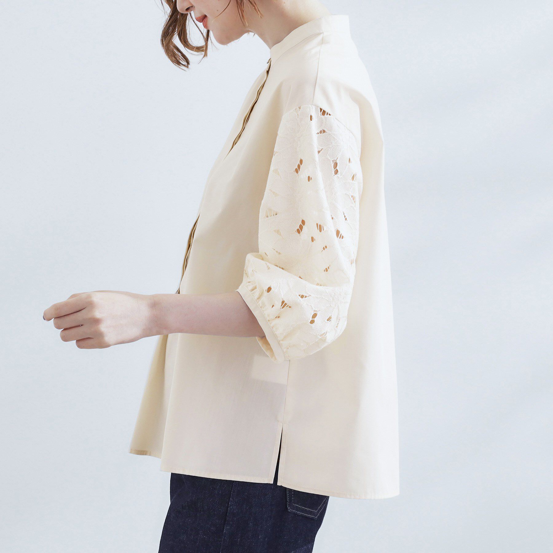 grove「【サスティナブル原料/二の腕カバー】華やか袖刺繍ブラウス」|シャツ・ブラウス|