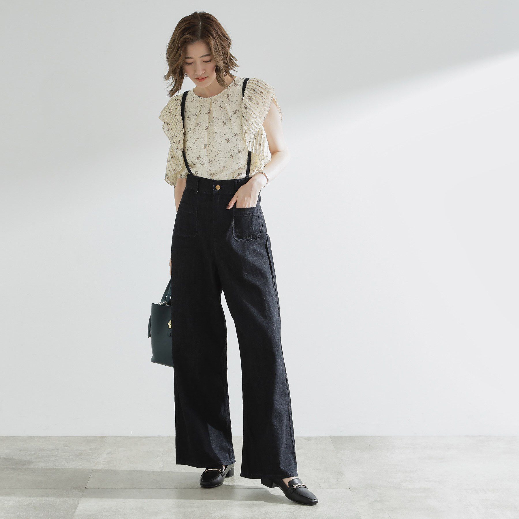 grove「プリーツが彩る 華やか花柄ブラウス」|シャツ・ブラウス|