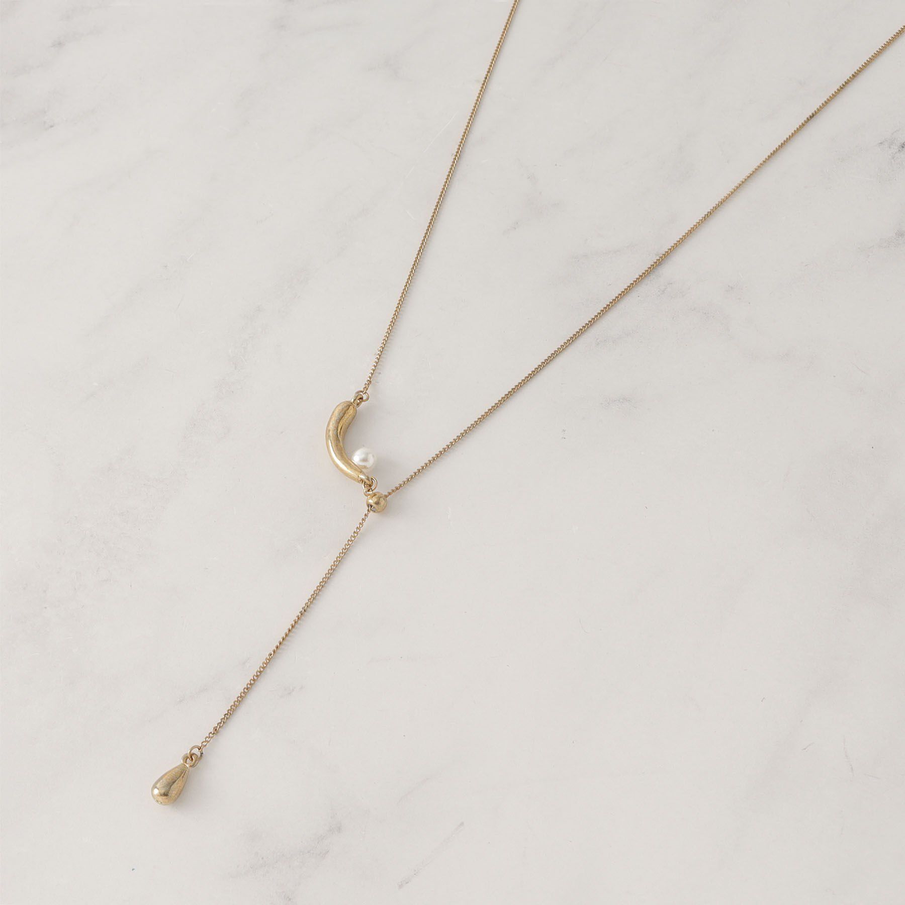 grove「三日月メタルパール調スライドネックレス」|ネックレス|ゴールド(007)