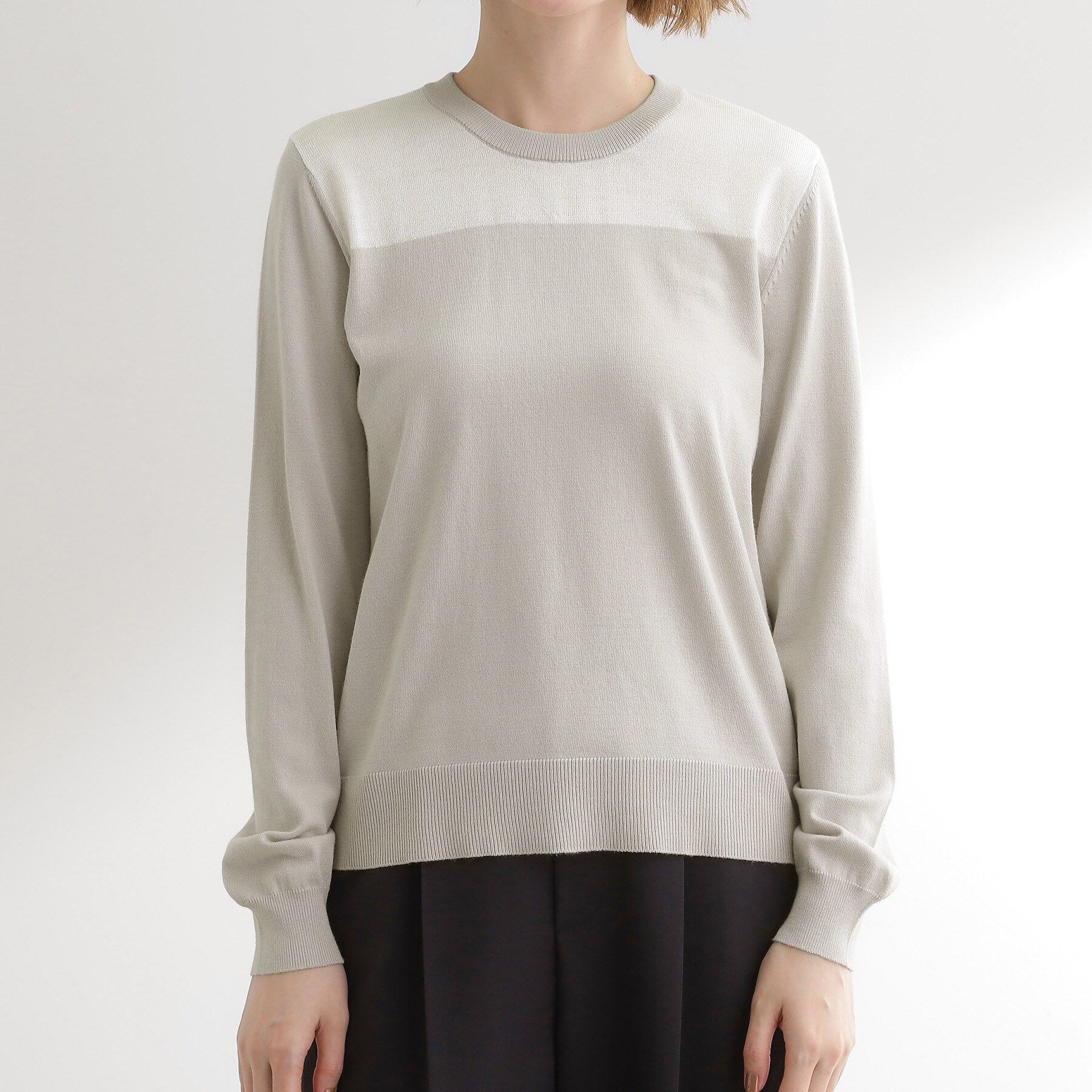 grove「【アンサンブル対応】バイカラー切替ニット」|ニット・セーター|