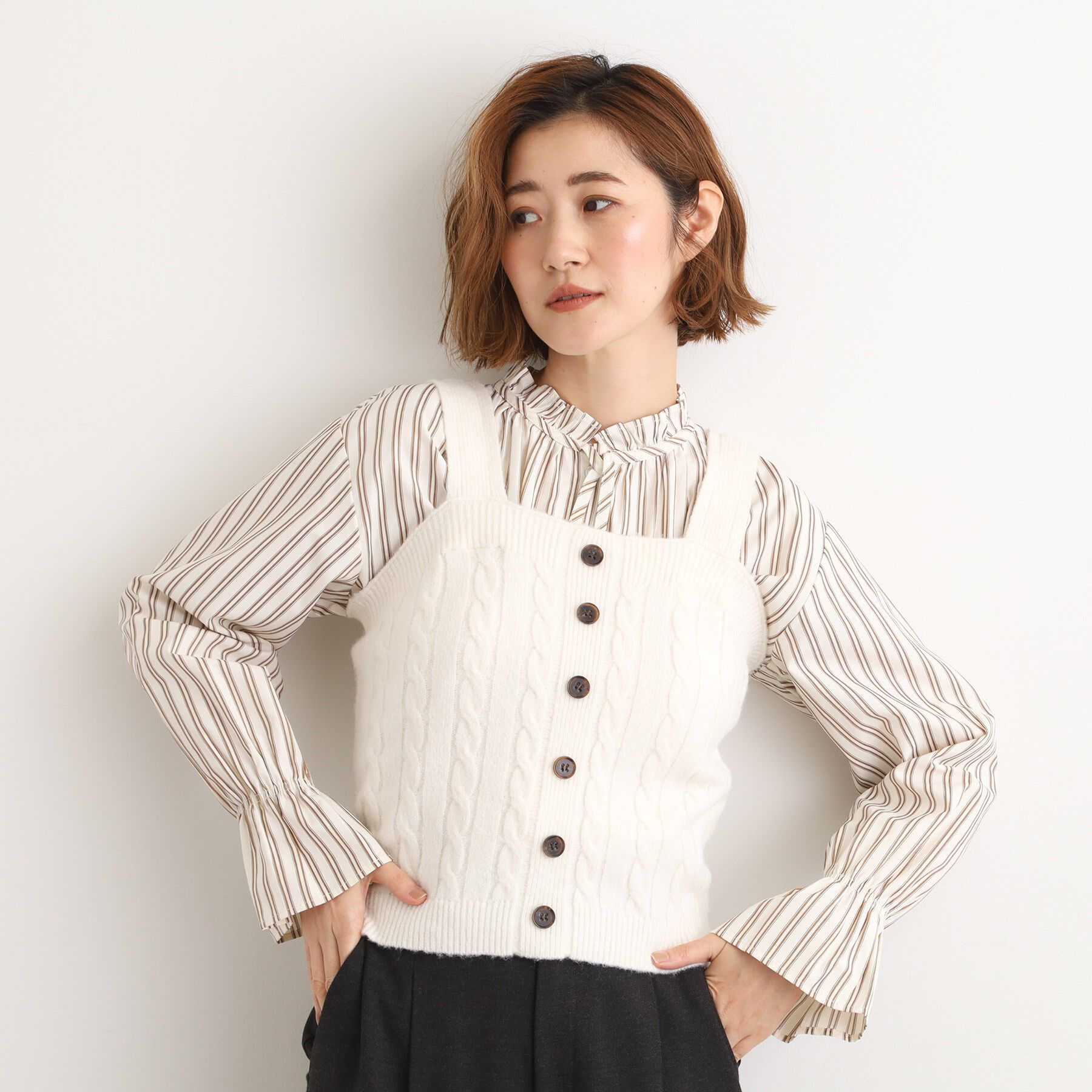 grove「【SETITEM】ケーブルニットビスチェ」|ニット・セーター|