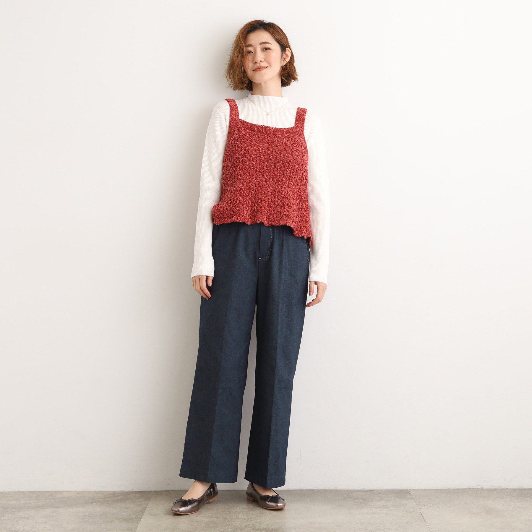 grove「【あったか裏起毛】デニムライクストレートワイドパンツ」|その他|