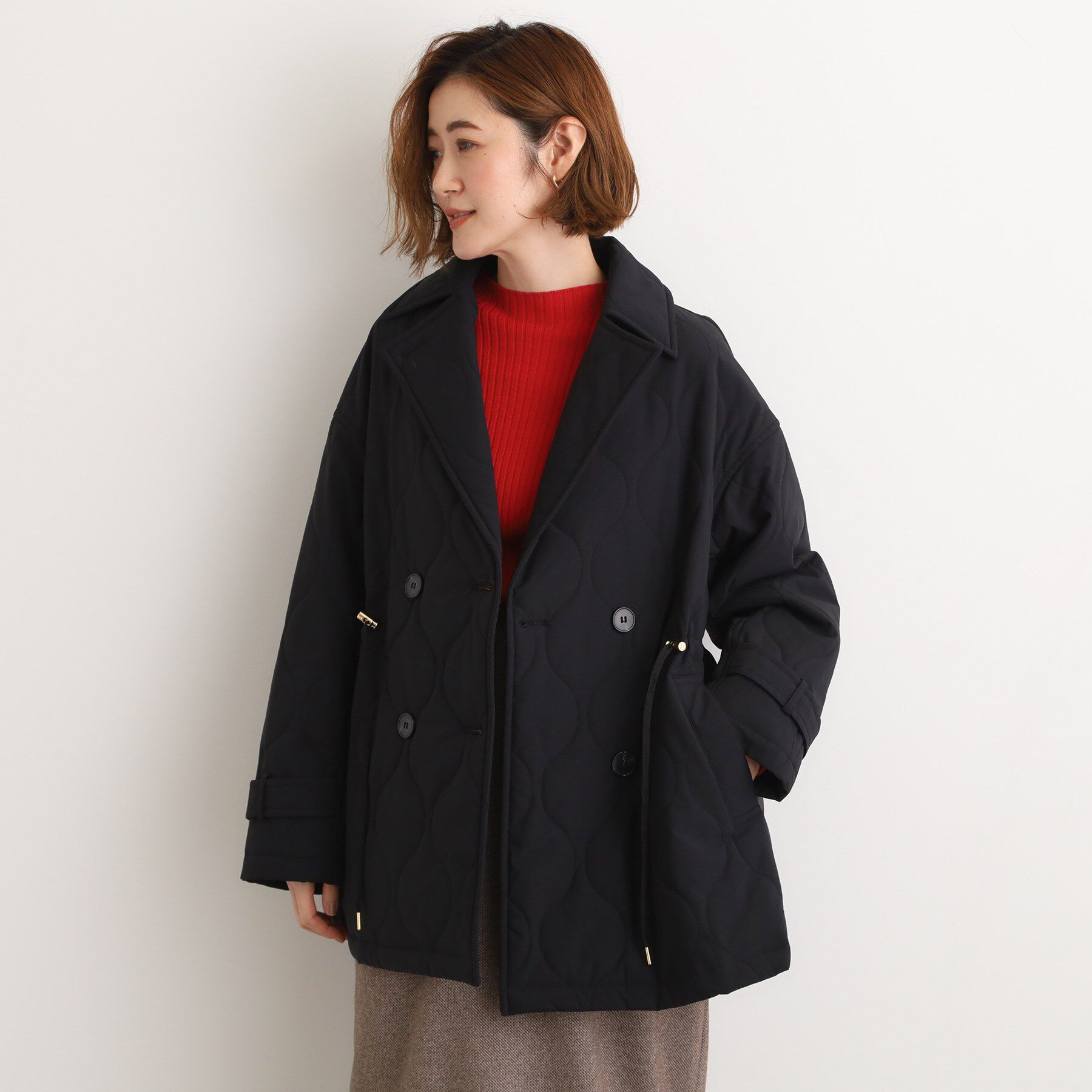 grove「キルティングPコートジャケット」|ピーコート|