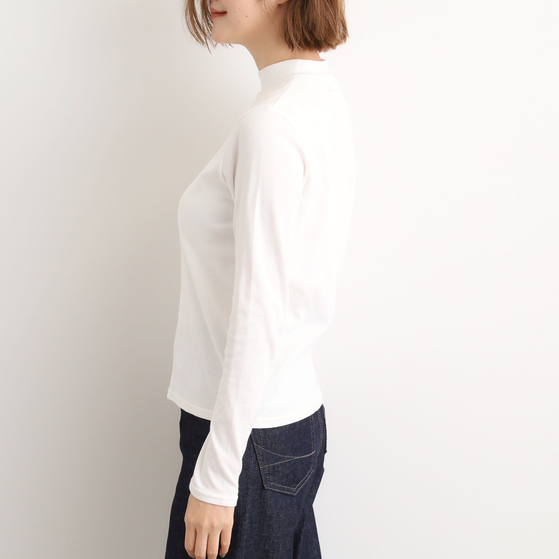 grove「【吸湿発熱】秋冬のレイヤードを格上げ　コットンハイネックプルオーバー」|Tシャツ・カットソー|