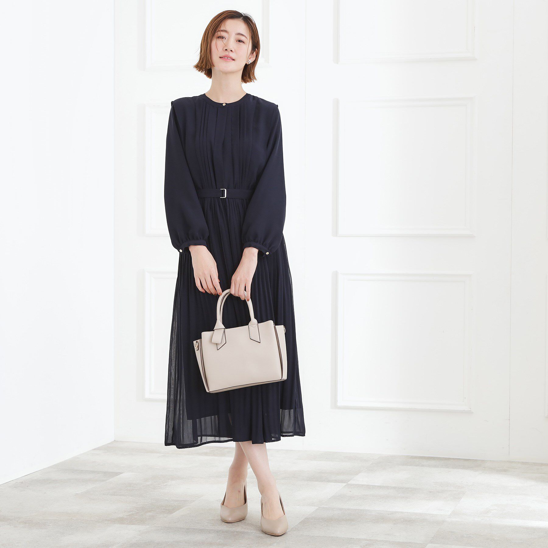 grove「【手洗いOK】シフォンプリーツワンピース」|ワンピース|