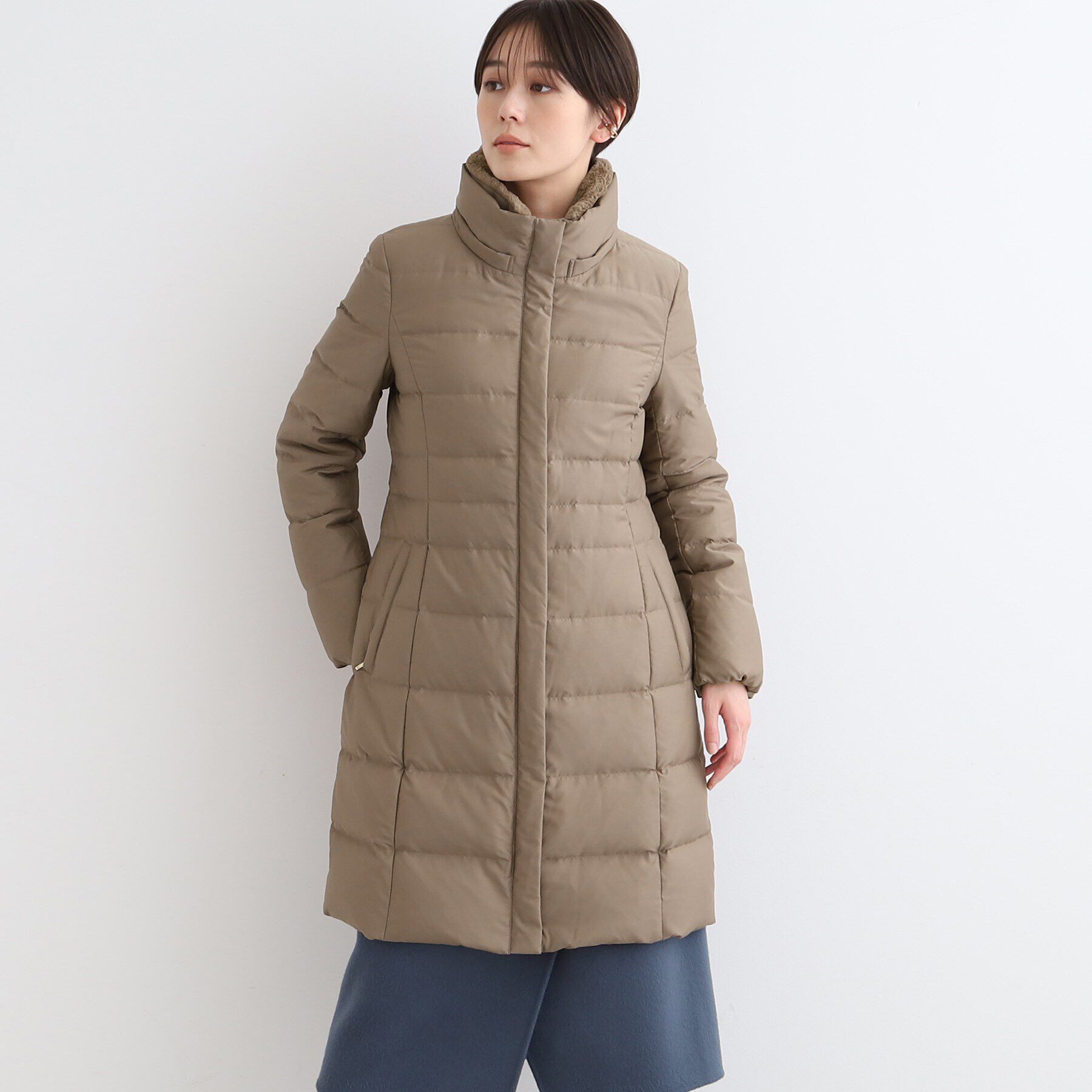 INDIVI「【リニューアル！／マルチWAY／フォックスファー／ロング丈】リサイクルダウンコート」|ダウン|