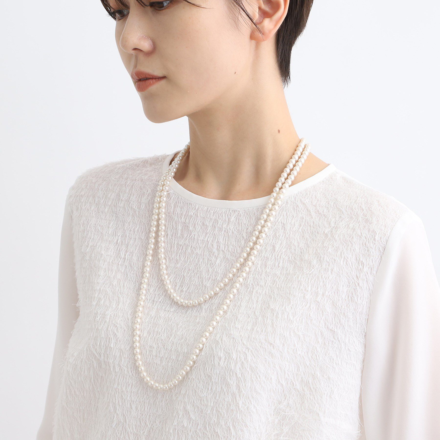 INDIVI「【マルチWAY】3点セットパール調ネックレス」|ネックレス|