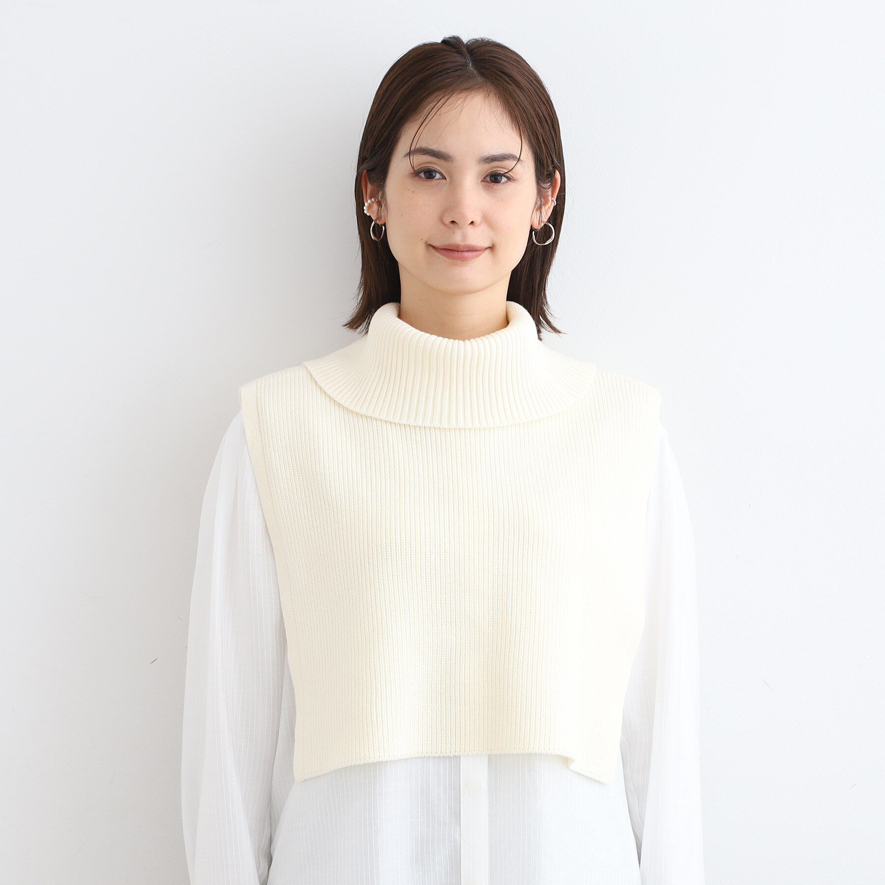 INDIVI「【洗える／2WAY】タートルネックニットケープ」|ニット・セーター|