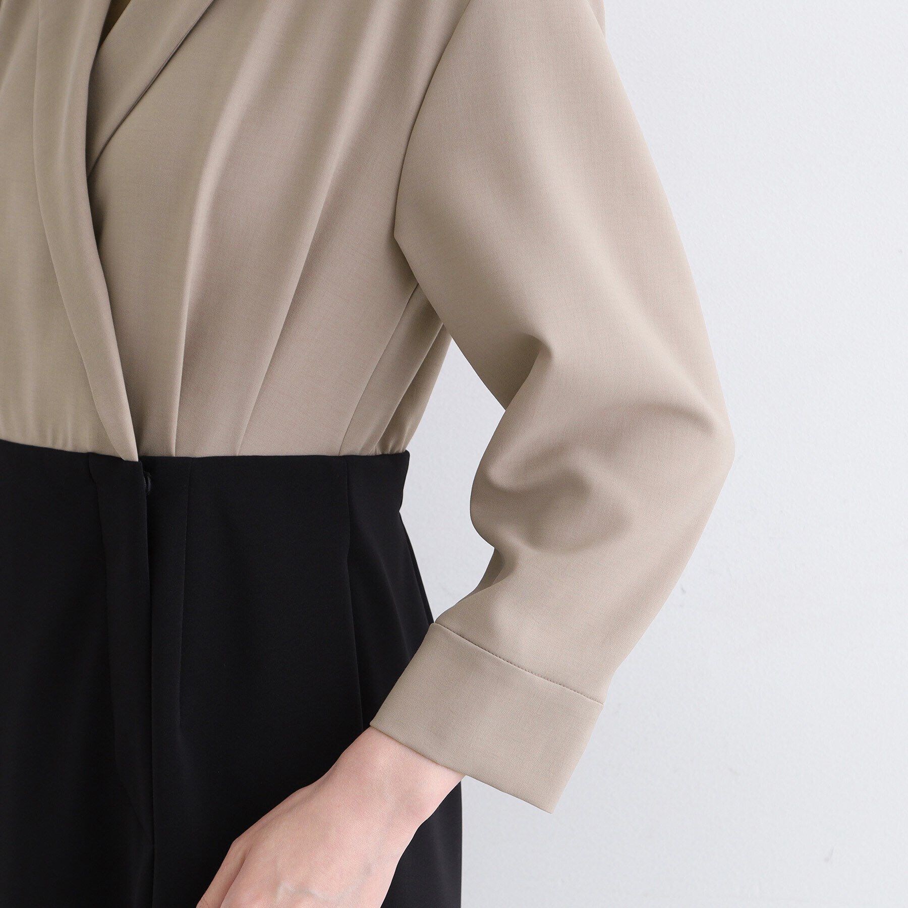 INDIVI「【洗える／日本製】ジャケットコンビワンピース」|ワンピース|