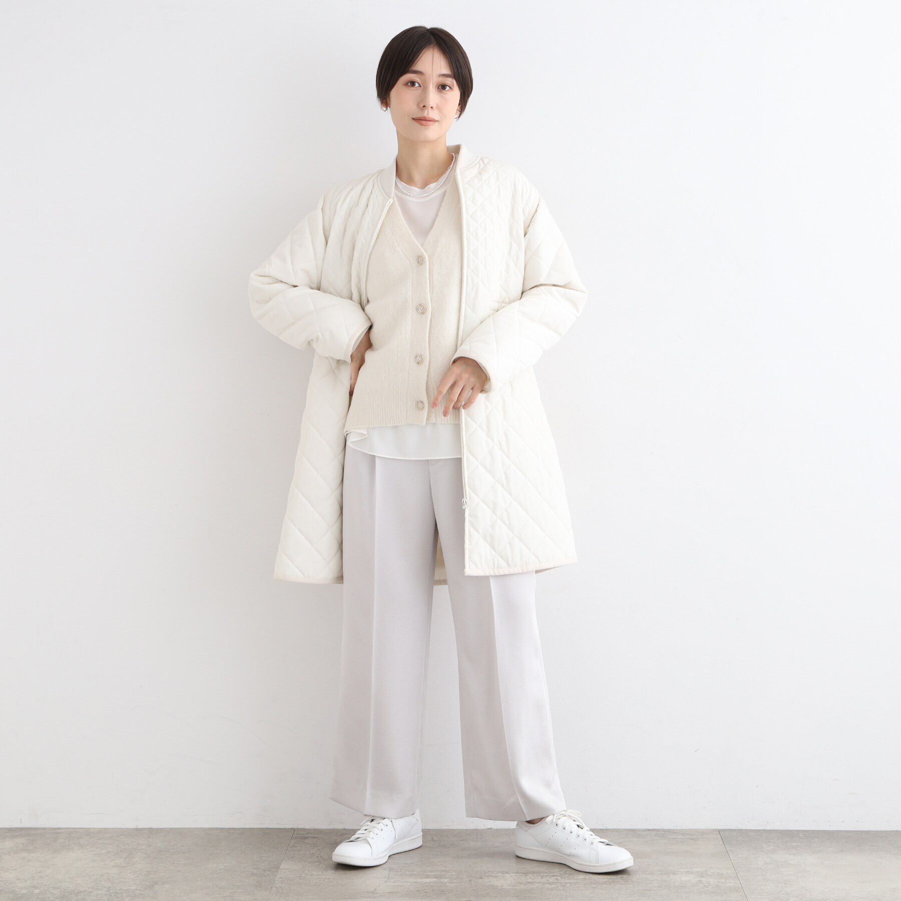 INDIVI「【2WAY/袖取り外し可能】グラデーションキルトロングコート」|ダウン|