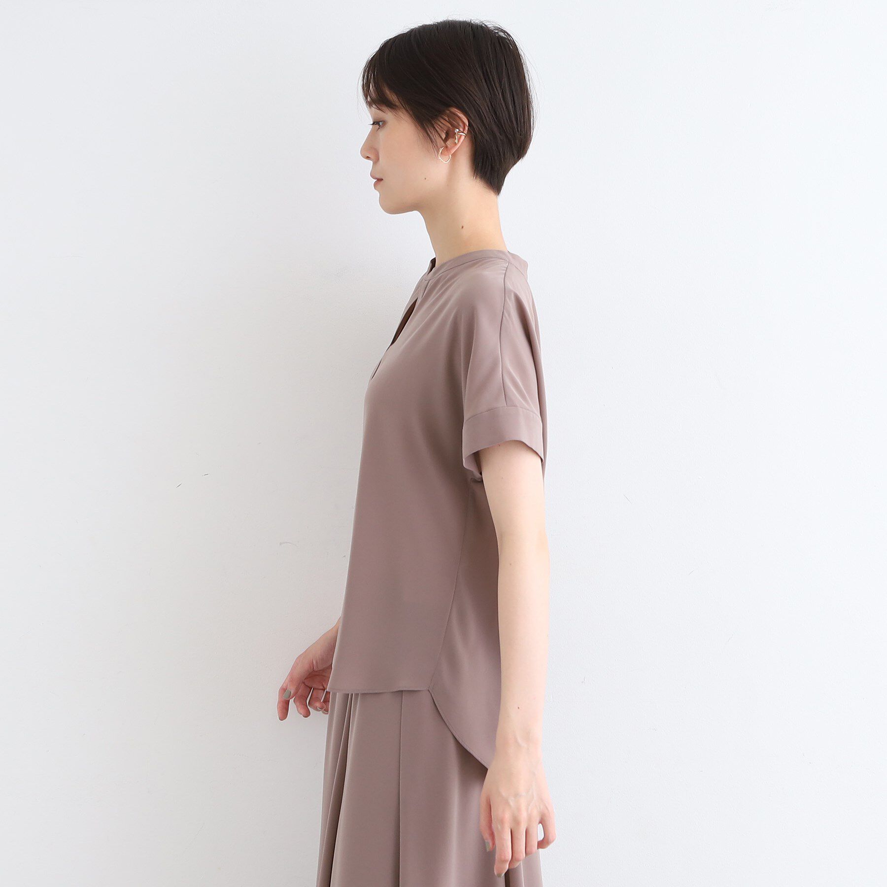 INDIVI「【洗える／SETUP可能】ドレーピースキッパーブラウス」|シャツ・ブラウス|