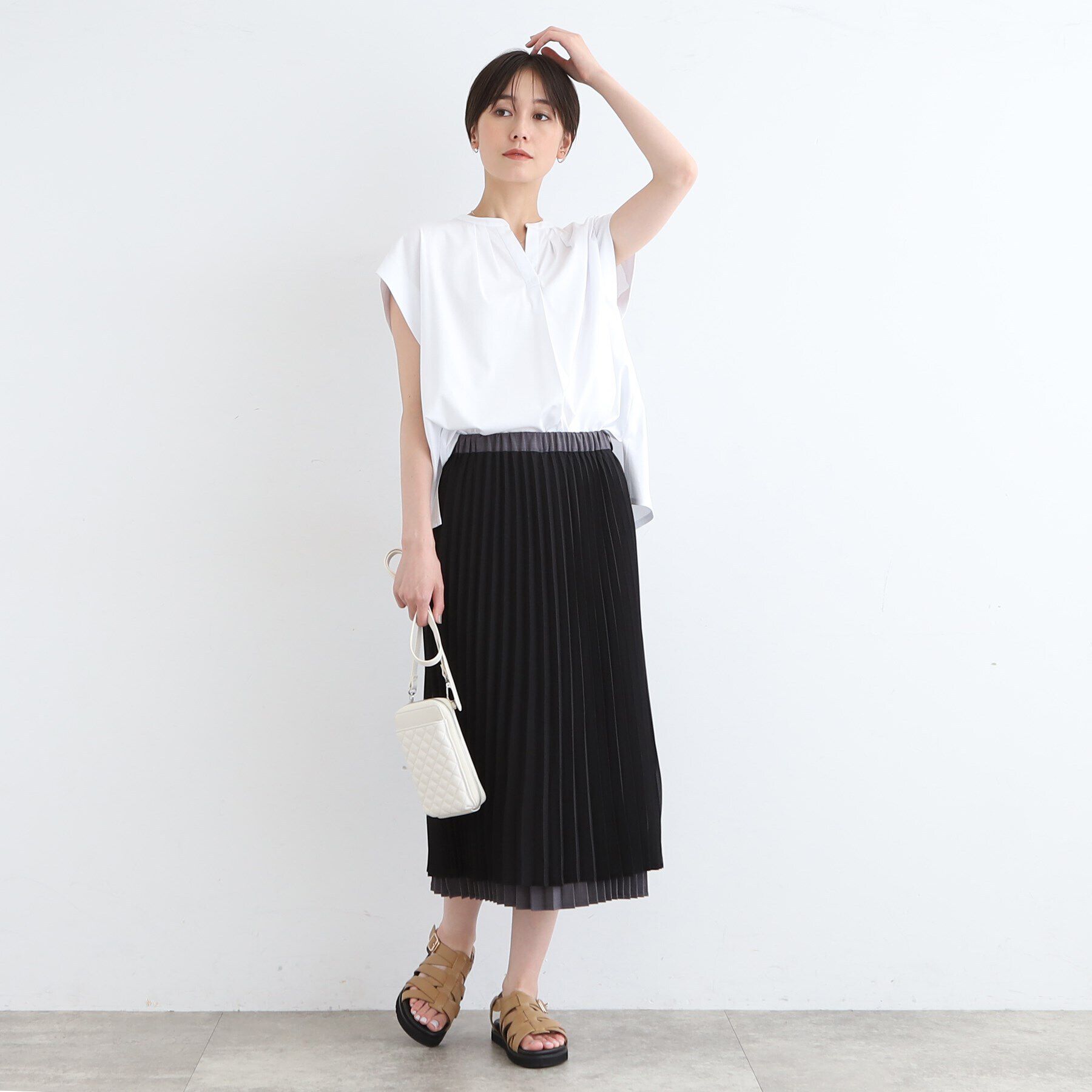 INDIVI「【洗える／リバーシブル】シフォンプリーツ スカート」|スカート|