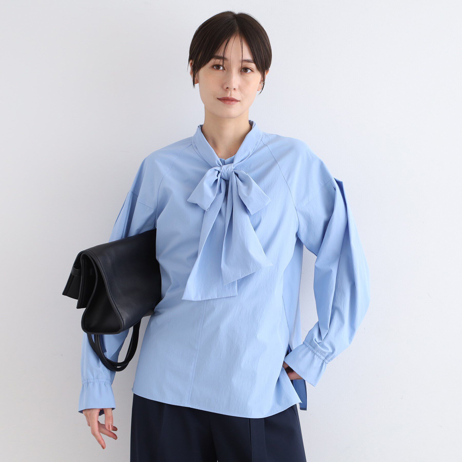 INDIVI「【洗える／2WAY】ボリュームスリーブ ボウタイブラウス」|シャツ・ブラウス|
