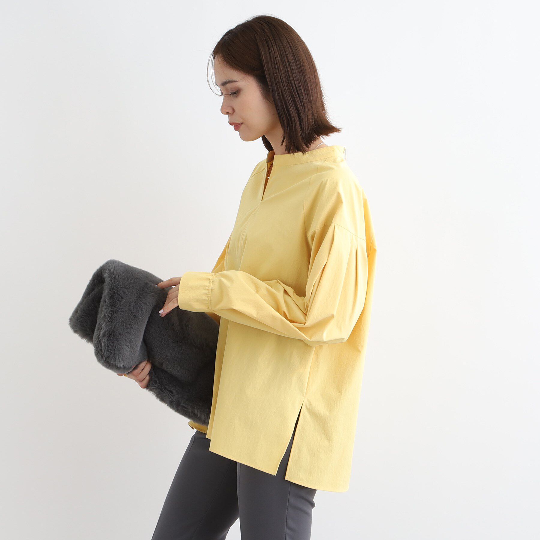 INDIVI「【洗える／2WAY】ボリュームスリーブ ボウタイブラウス」|シャツ・ブラウス|