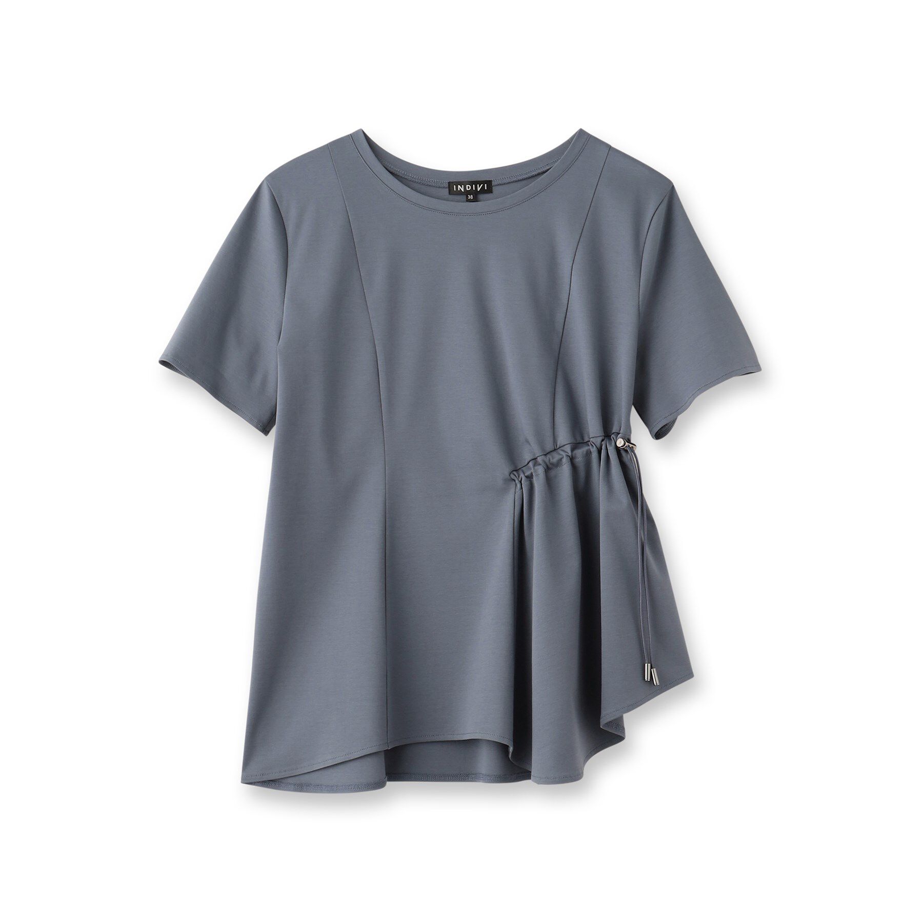 INDIVI「【洗える／トレンド】ドロストデザインTシャツ」|Tシャツ・カットソー|