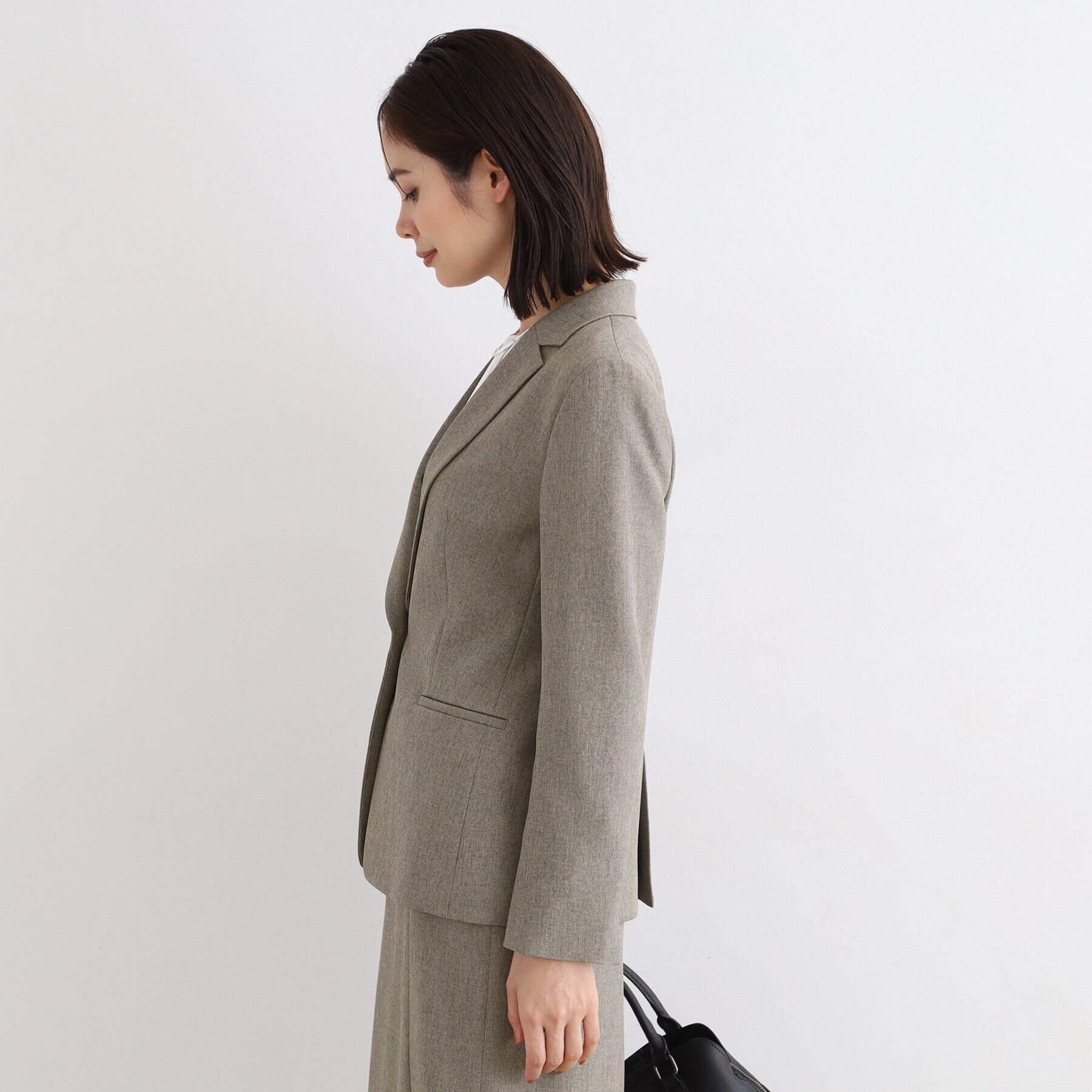 INDIVI「【定番スーツ／洗える／メランジ】ウールライクテーラードジャケット」|スーツ|