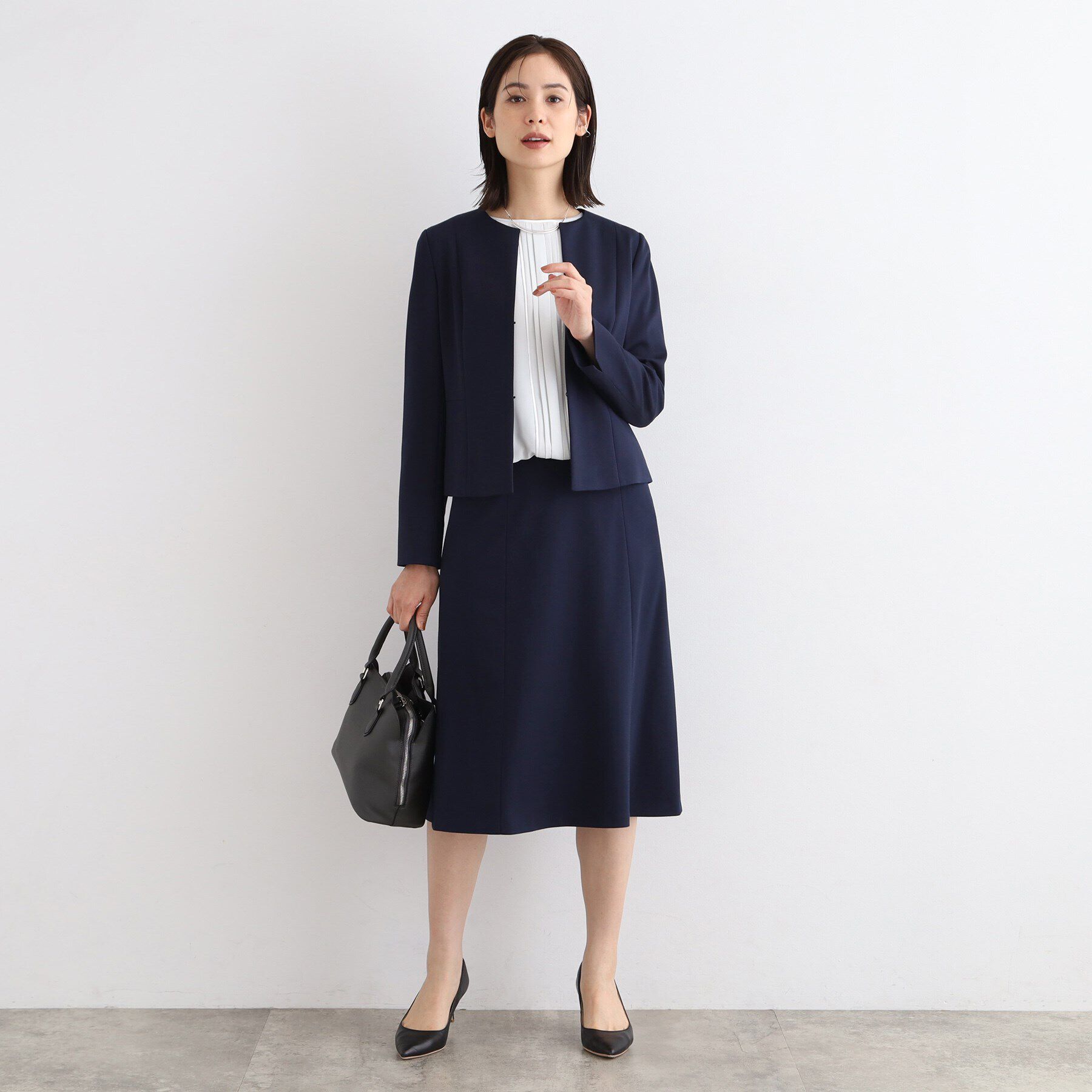 INDIVI「【定番スーツ／ジャージ素材】セミフレアスカート」|スーツ|