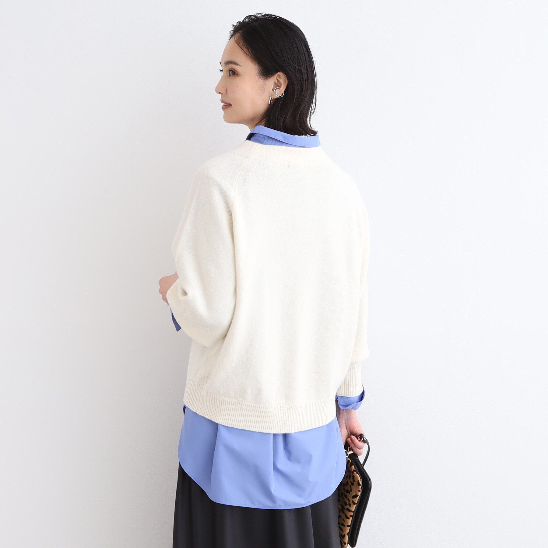 INDIVI「【カシミヤ混】ボリュームスリーブ ボトルネックニット」|ニット・セーター|