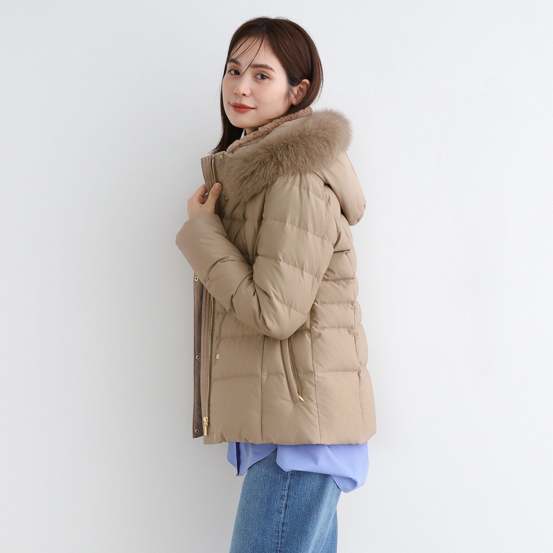 INDIVI「【名品／撥水／抗菌防臭】ショート リサイクルダウンコート」|ダウン|