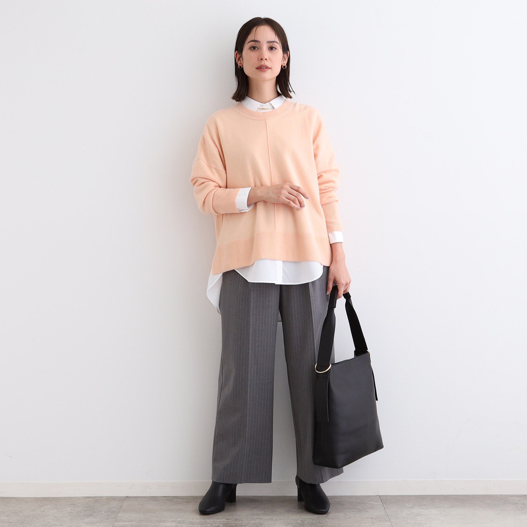 INDIVI「【カシミヤ混／洗える／リラックス】ワイドシルエットニット」|ニット・セーター|