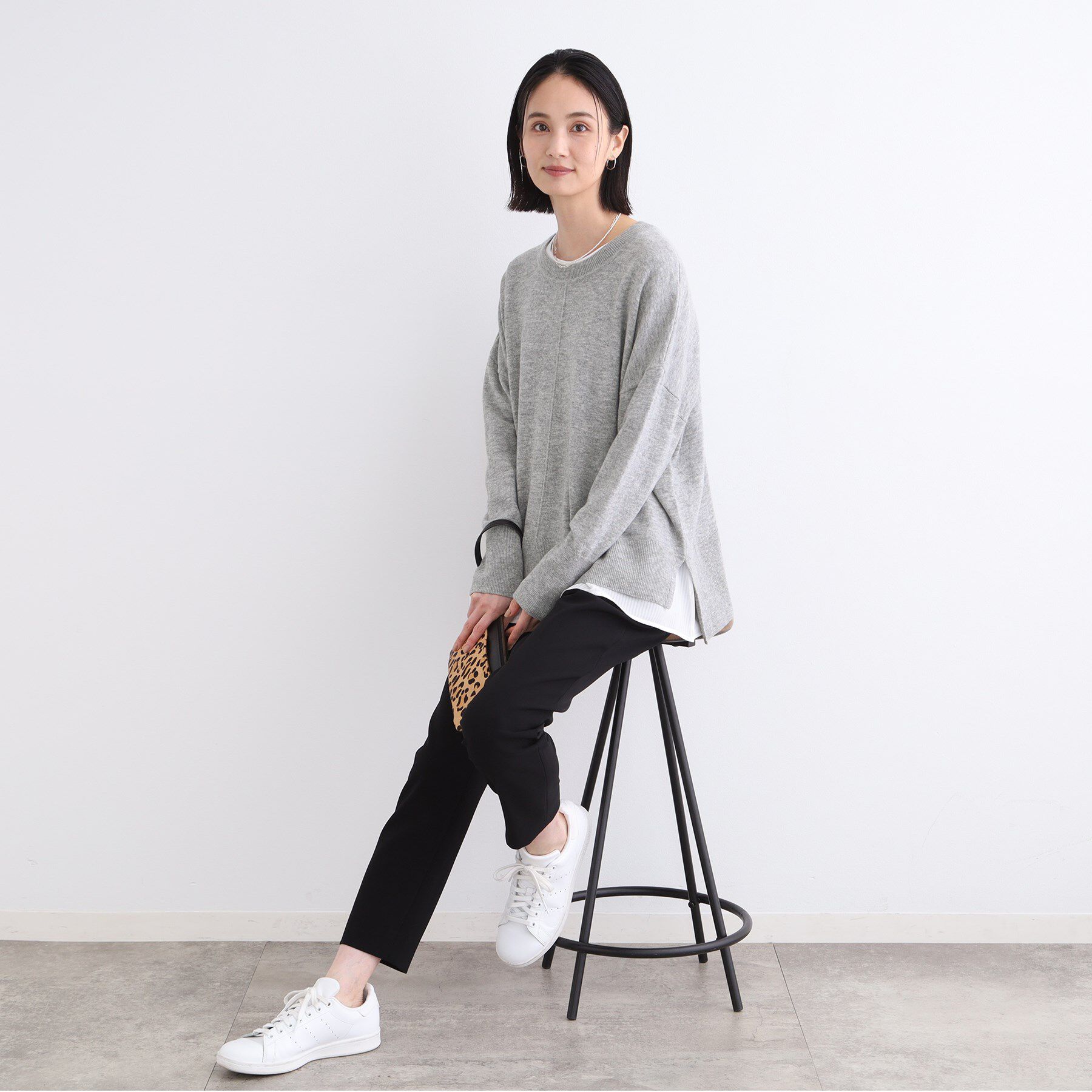 INDIVI「【カシミヤ混／洗える／リラックス】ワイドシルエットニット」|ニット・セーター|