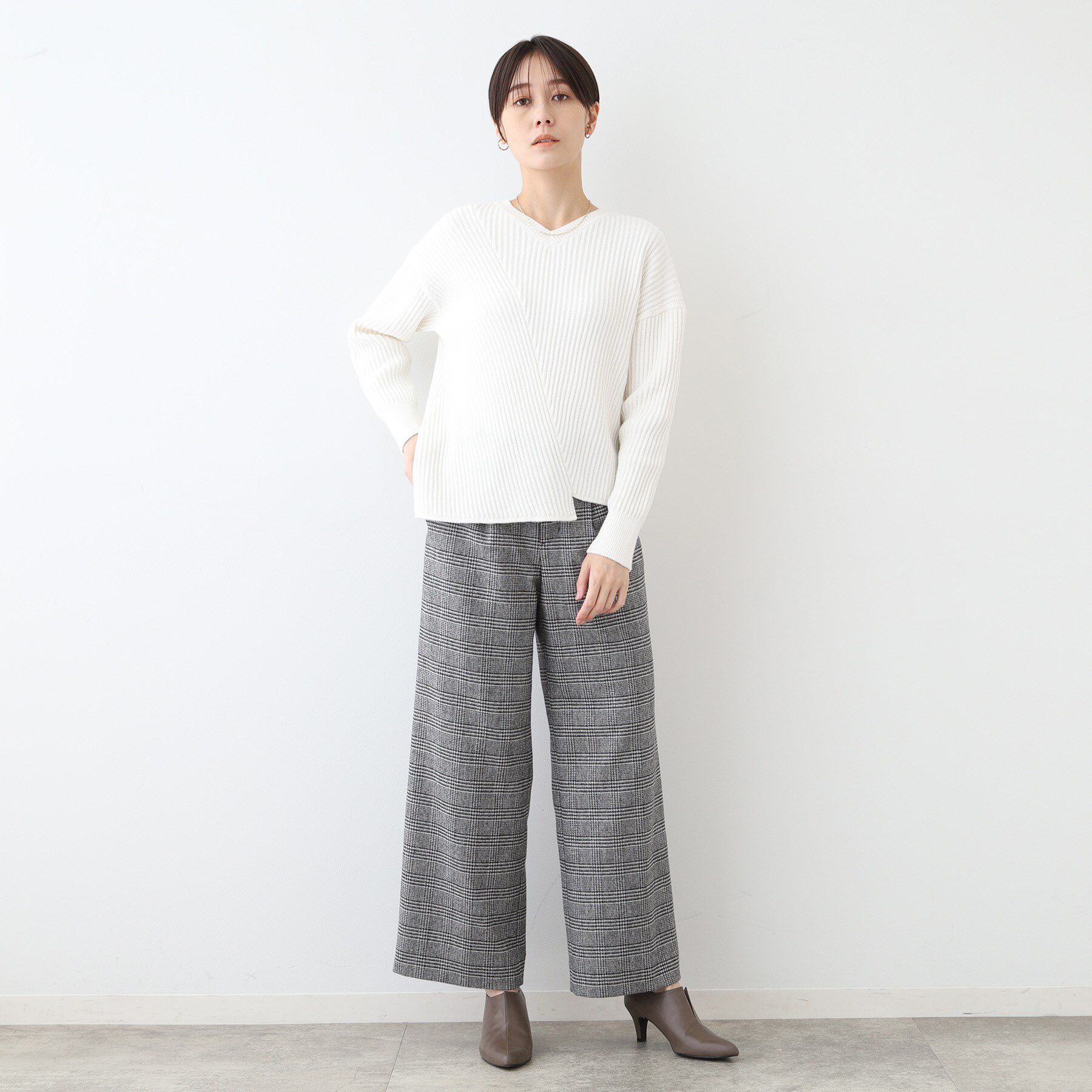 INDIVI「【洗える／コットン混】アシメデザインニット」|ニット・セーター|