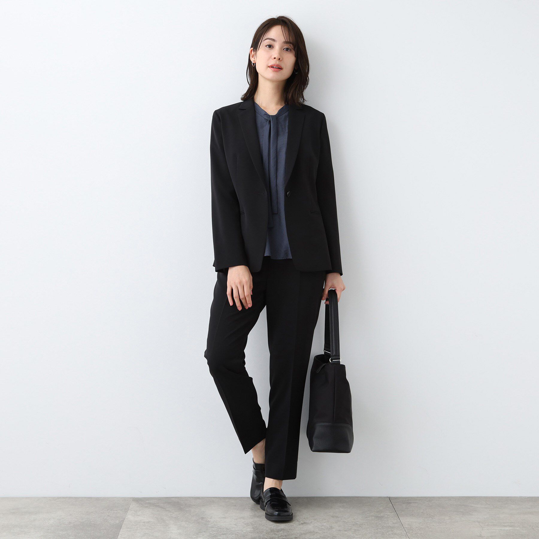 INDIVI「【洗える】ストライプドビー ボウタイブラウス」|シャツ・ブラウス|