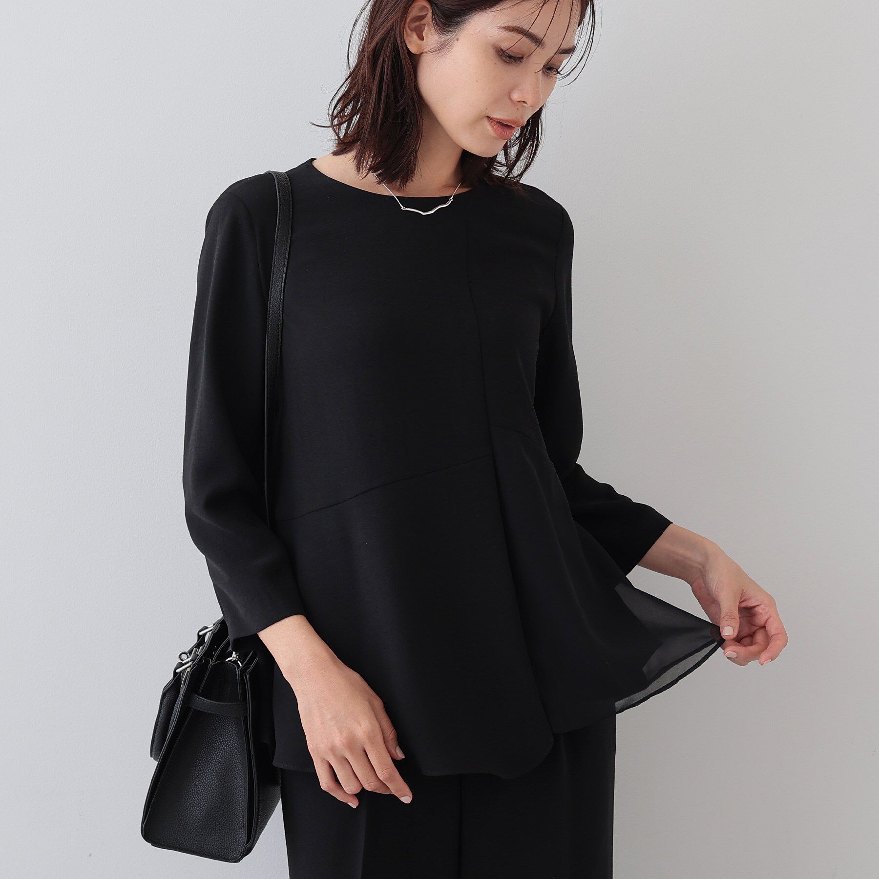 INDIVI「【着る日傘/遮熱/UVケア】ペプラムデザインブラウス」|シャツ・ブラウス|