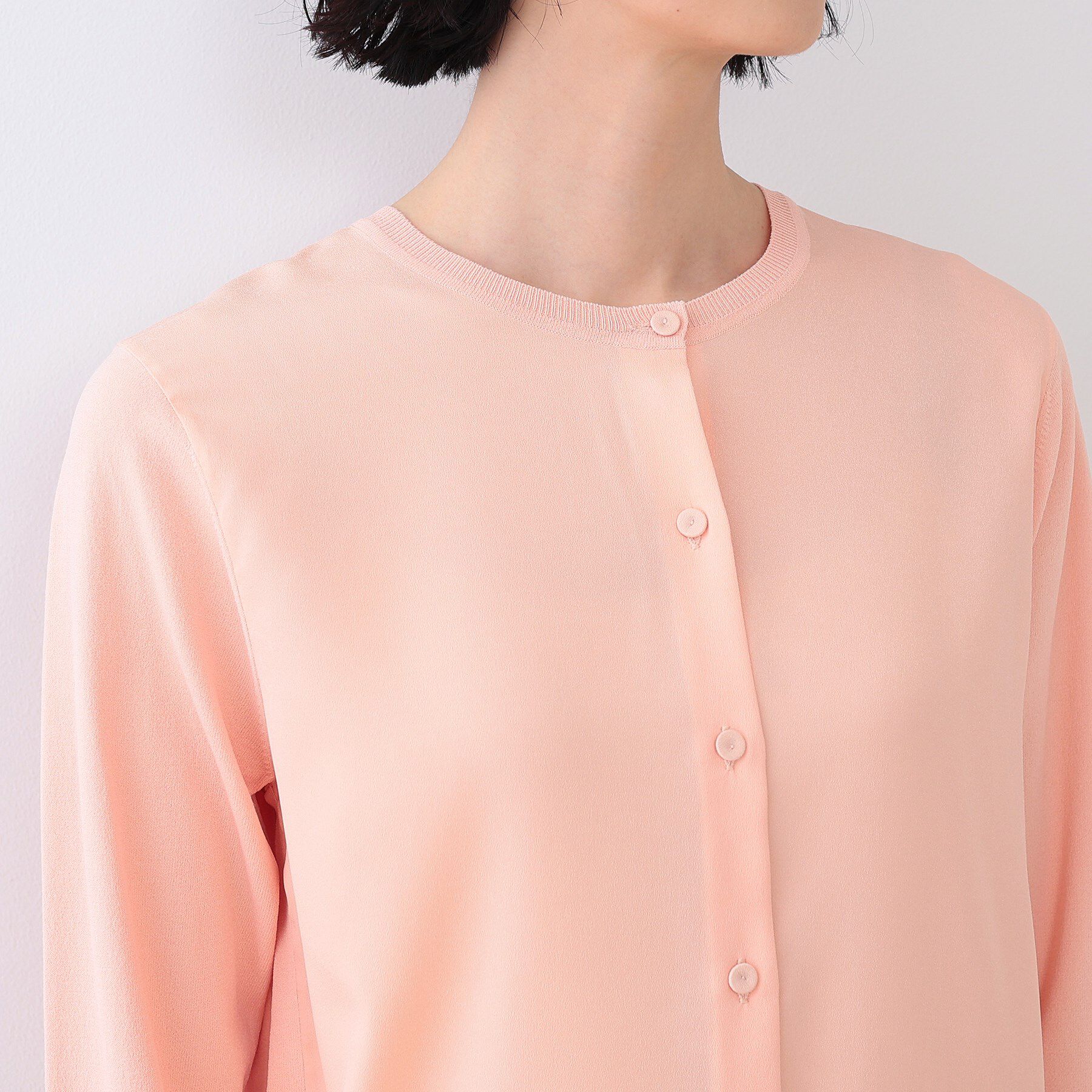 INDIVI「【洗える】ブラウスコンビ ニットカーディガン」|カーディガン|