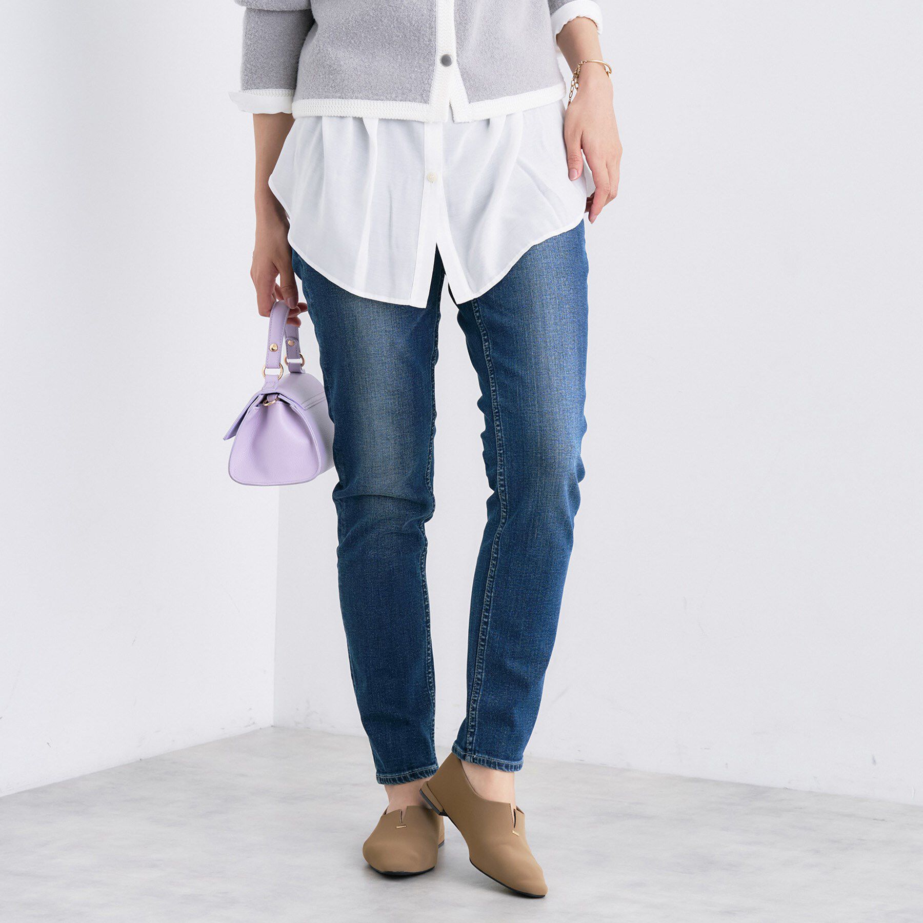 INDIVI「【通年活躍！褒められデニム】スキニー デニムパンツ」|デニム|