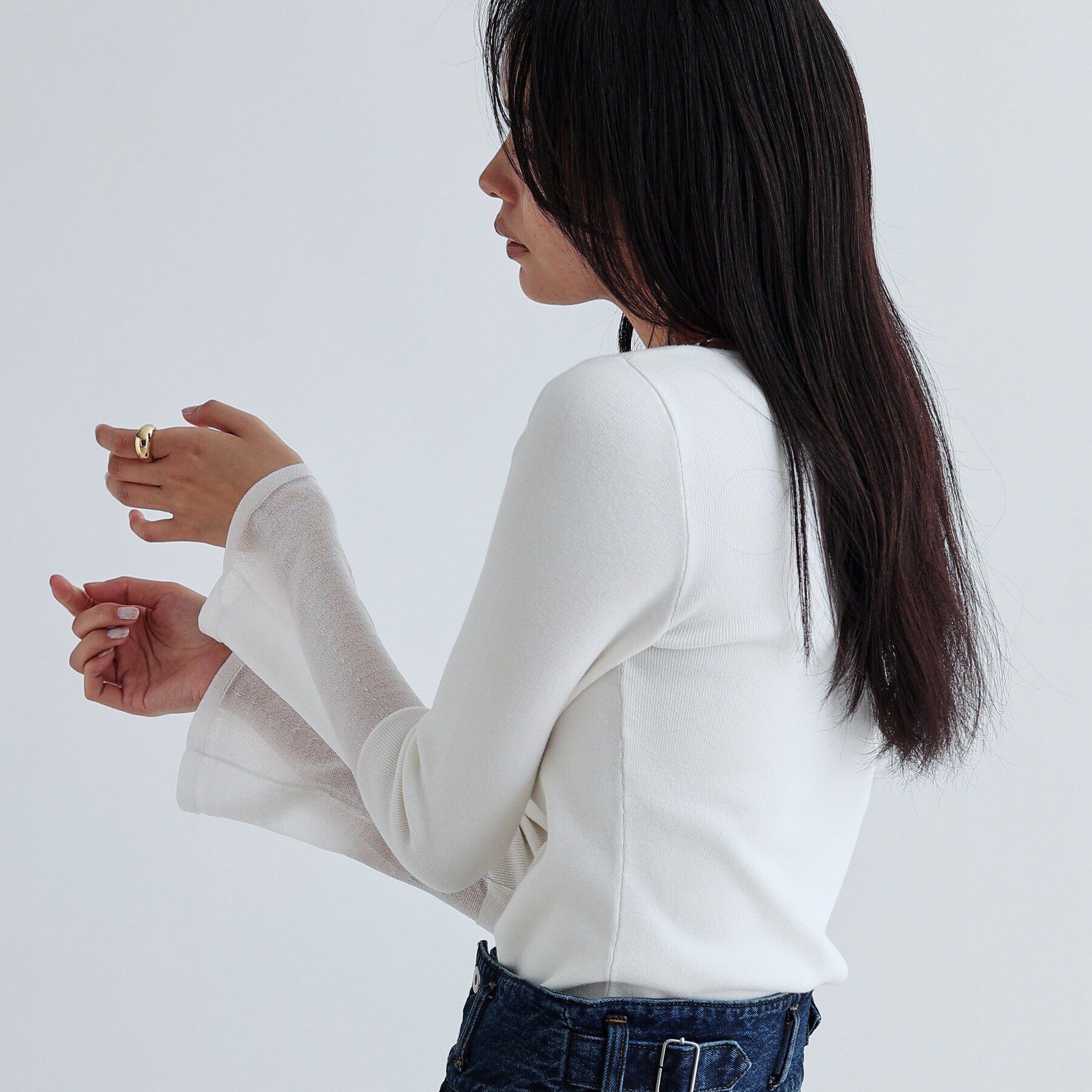 GALLEST「シアーベルスリーブニット」|ニット・セーター|