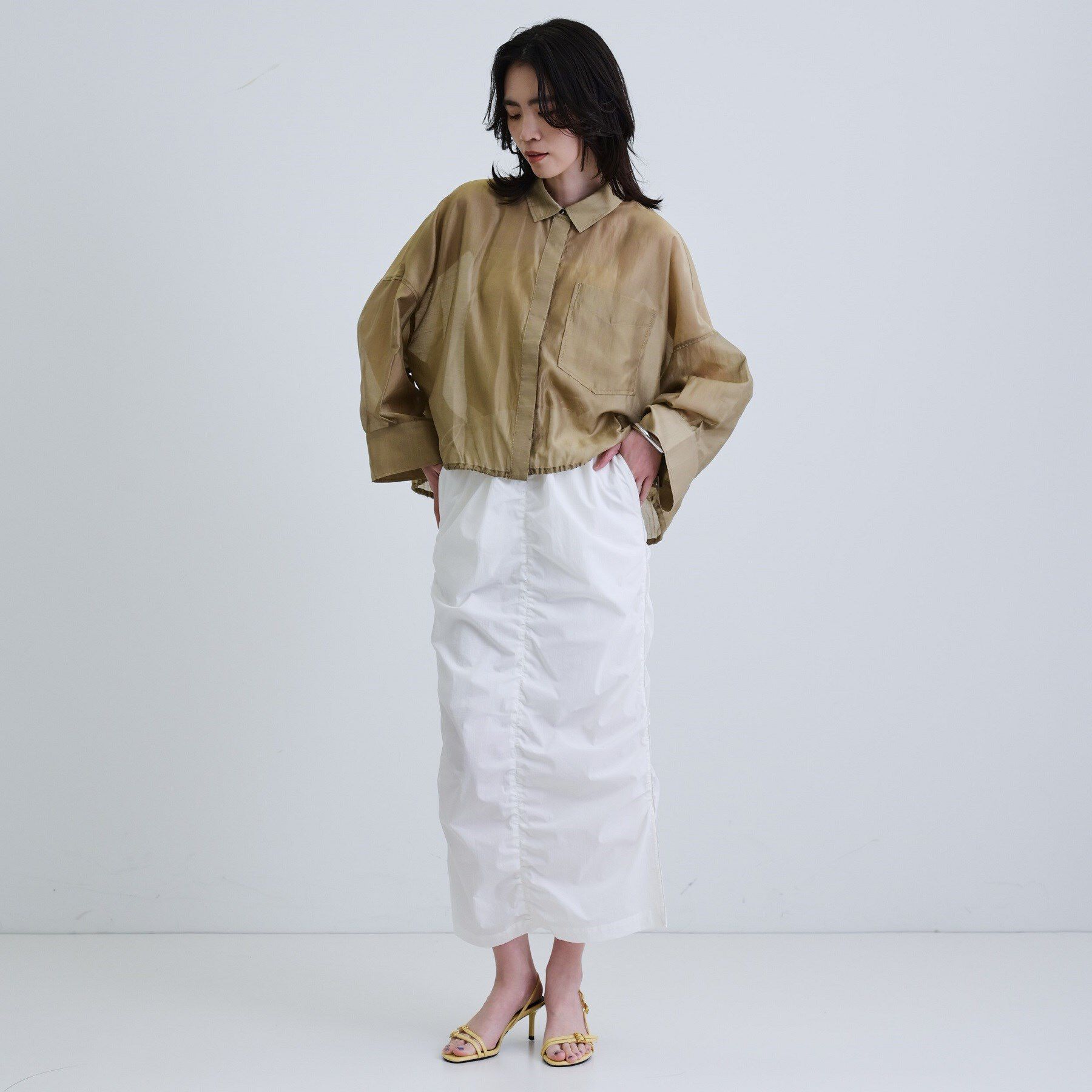 GALLEST「【再入荷】シアーローンステンカラーシャツ/シアーシャツ/シアートップス」|シャツ・ブラウス|