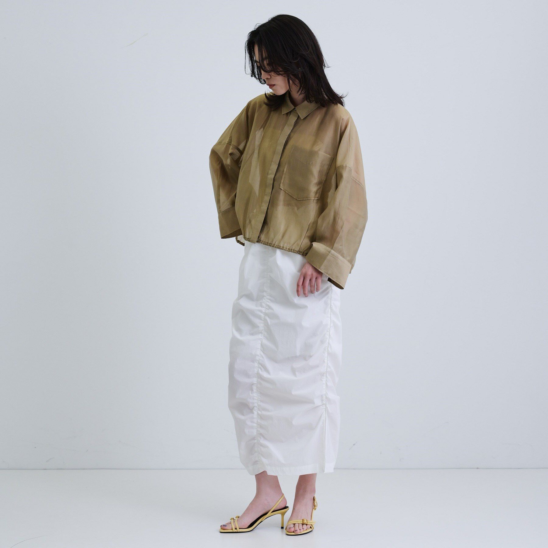 GALLEST「【再入荷】シアーローンステンカラーシャツ/シアーシャツ/シアートップス」|シャツ・ブラウス|