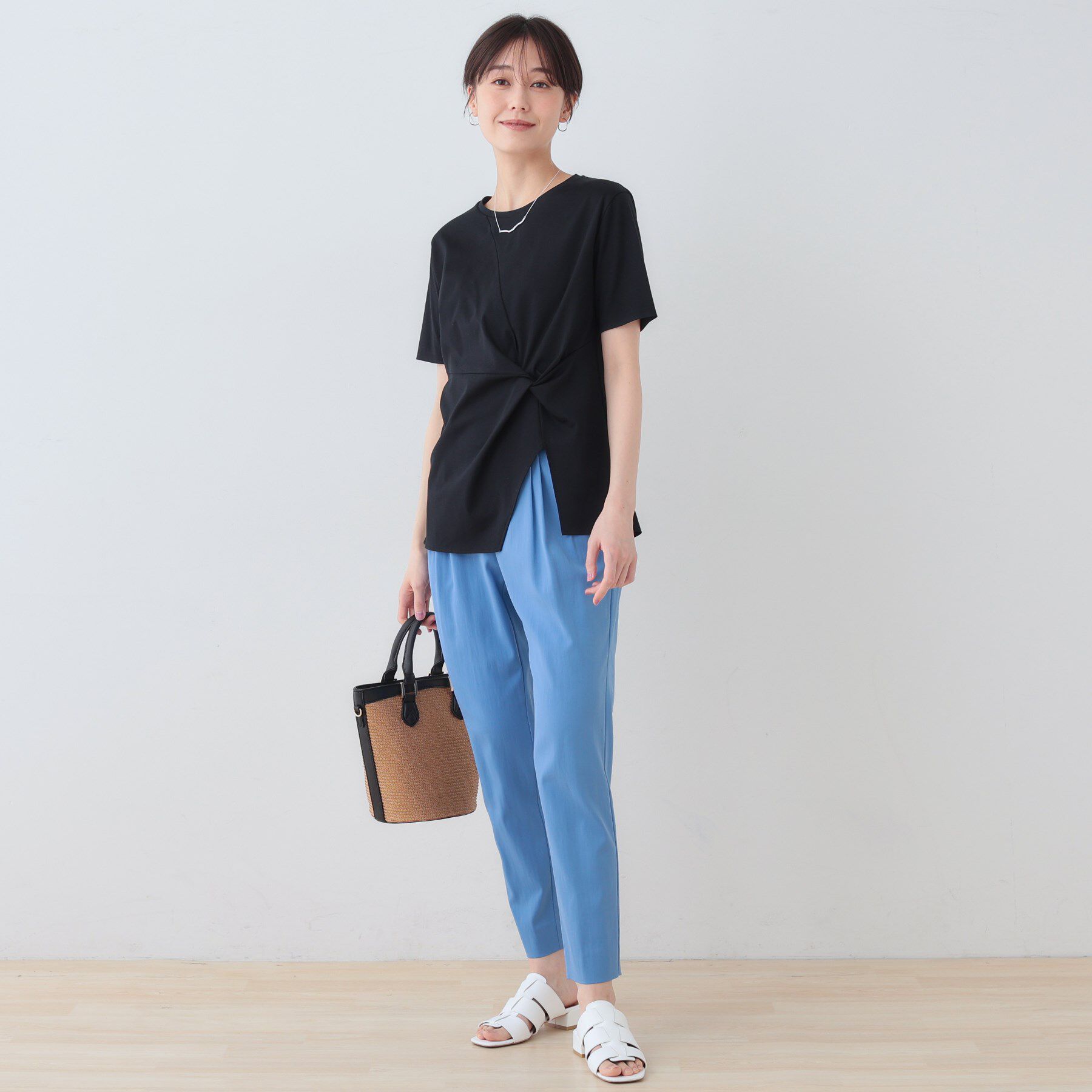 INDIVI「【洗える】ねじりデザインTシャツ」|Tシャツ・カットソー|