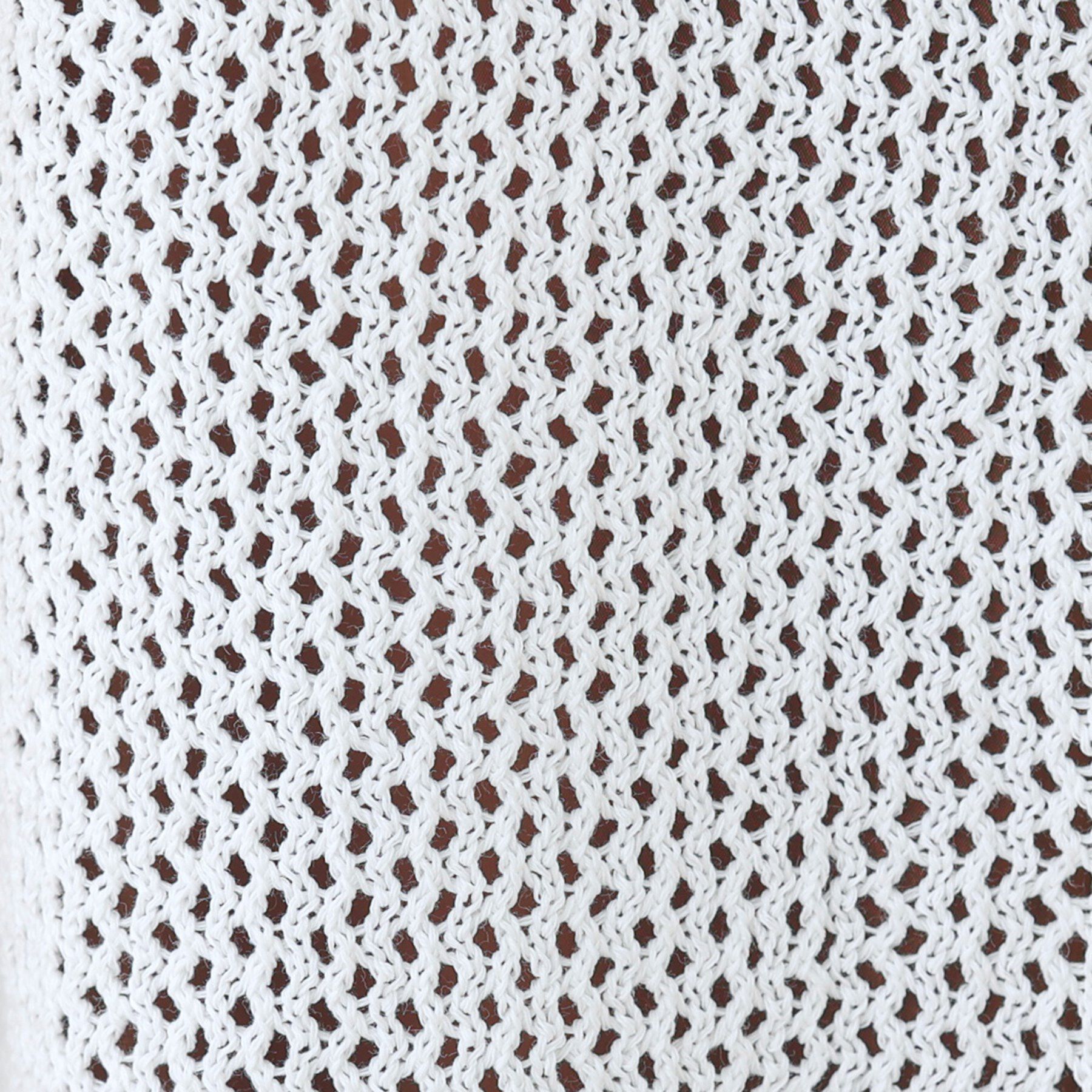 INDIVI「【洗える／コットン100％】メッシュ柄ニットブルゾン」|カーディガン|