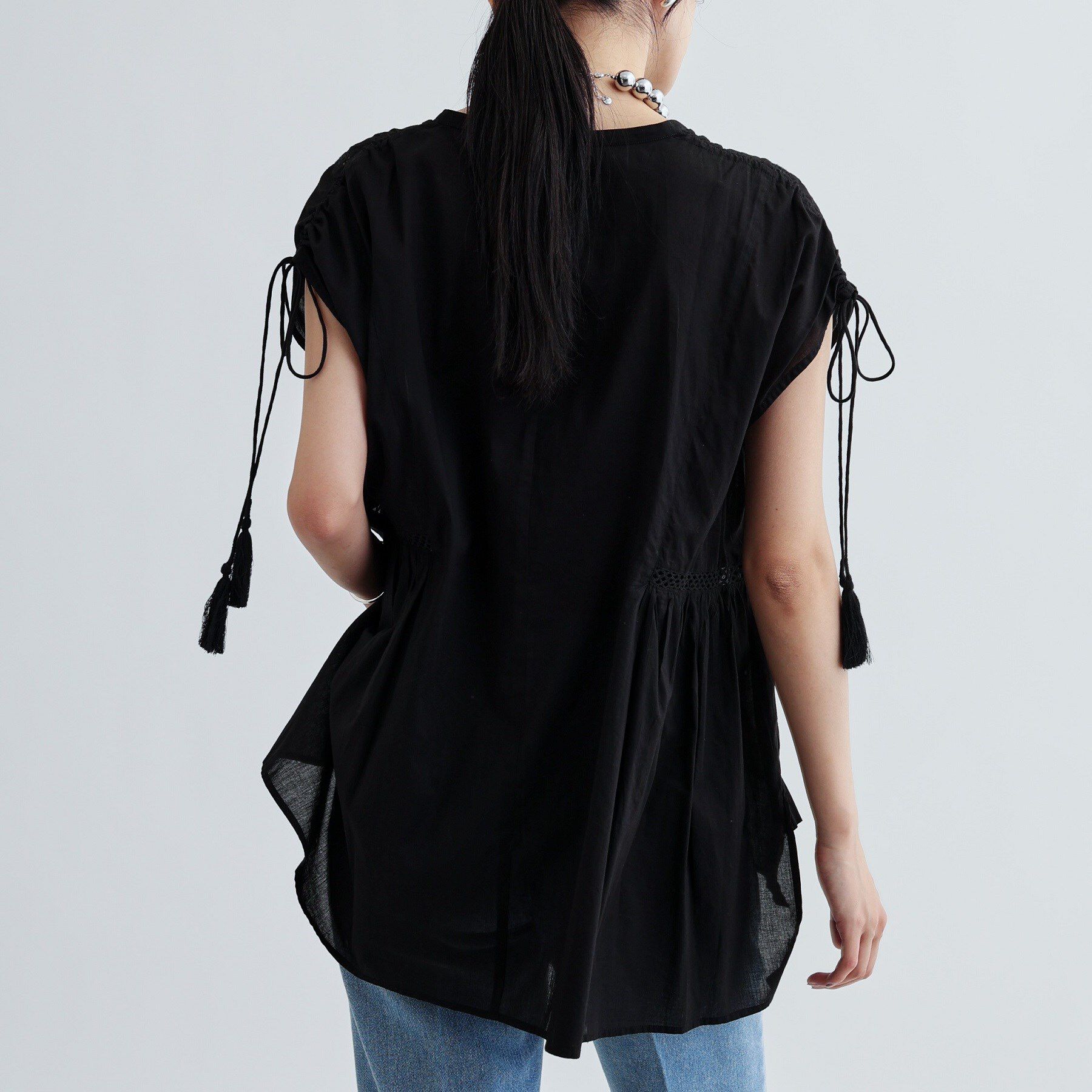 GALLEST「シャーリングスリーブコットンブラウス」|シャツ・ブラウス|