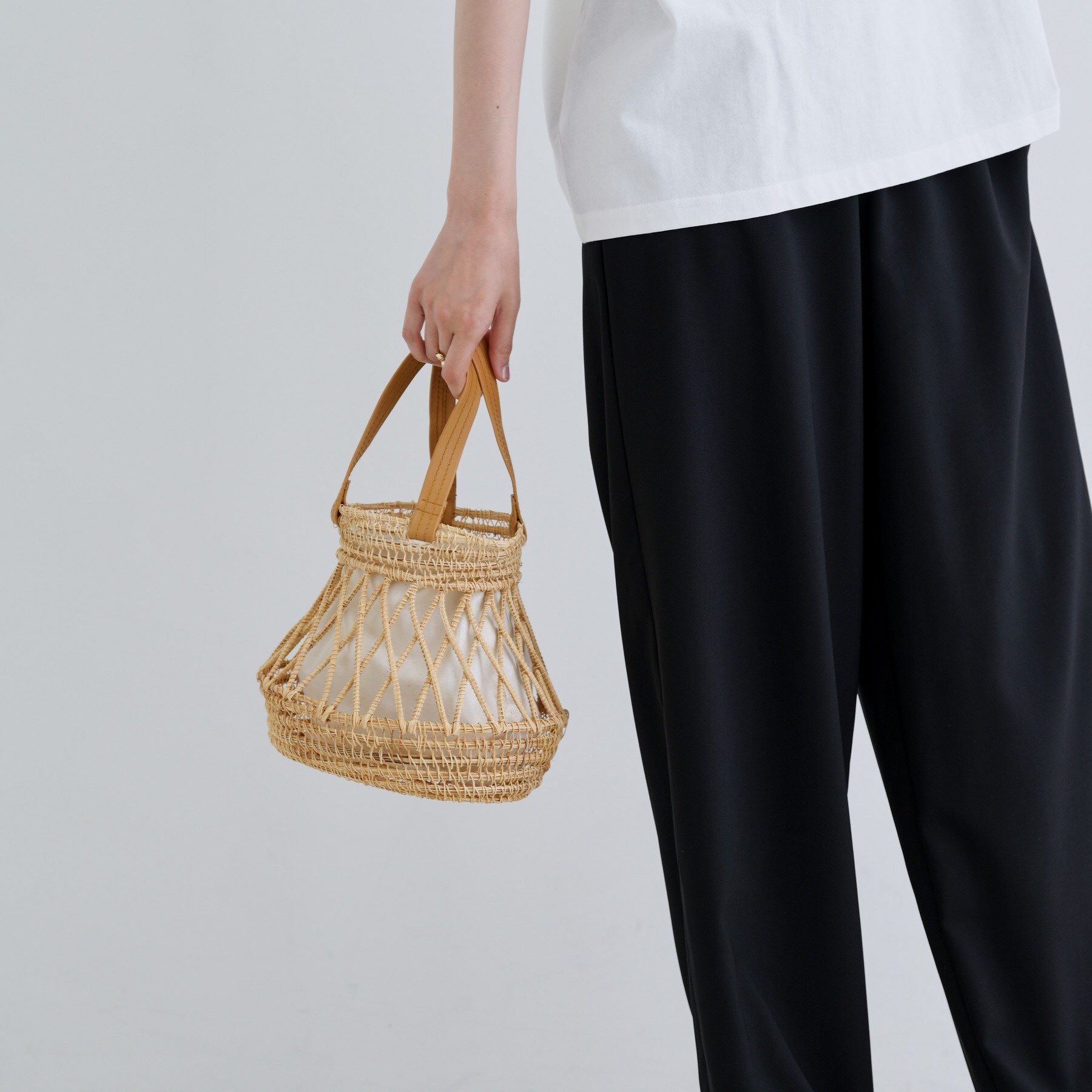 GALLEST「天然草ラウンドかごバッグ」|ハンドバッグ|