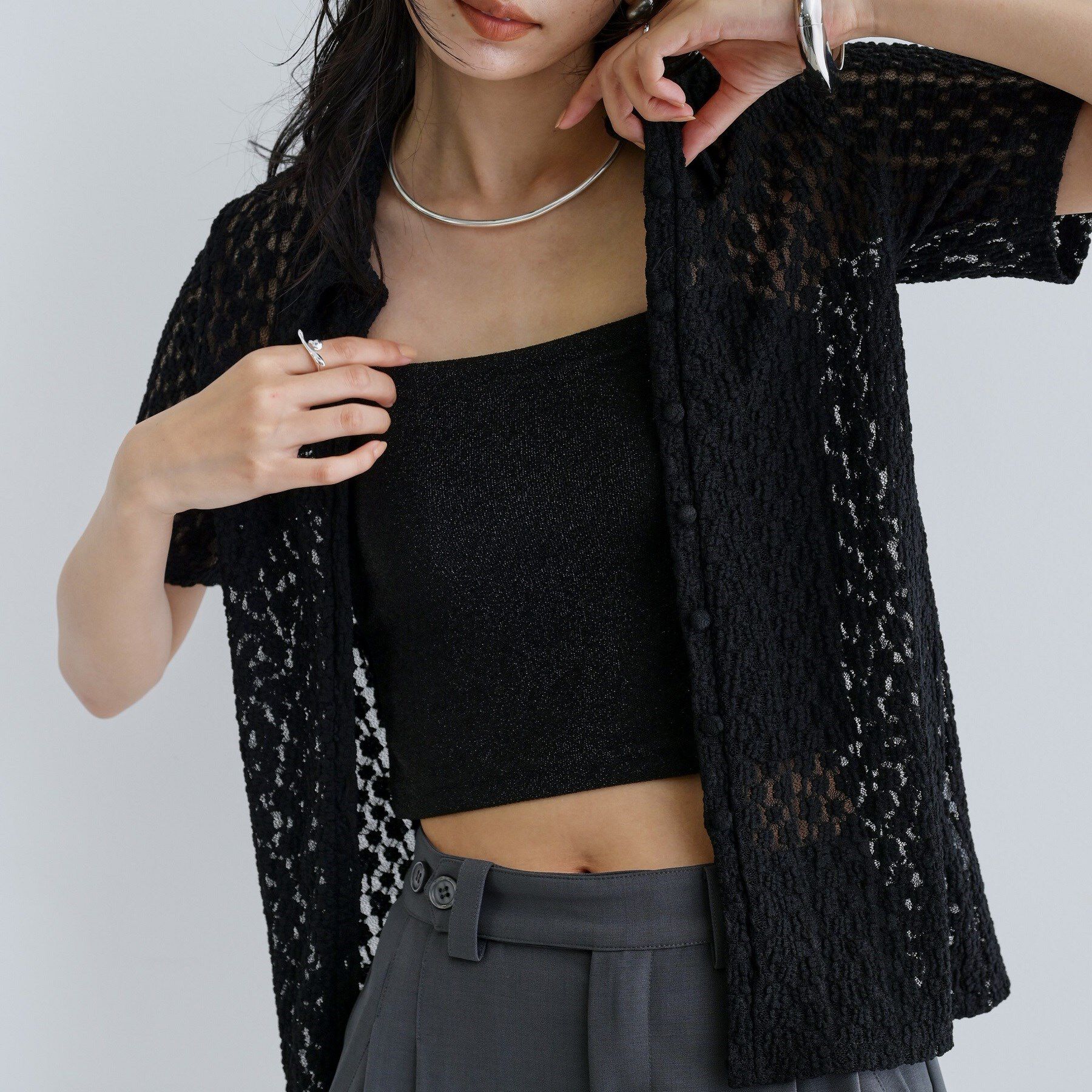 GALLEST「【一部店舗限定】カットレースポロ」|シャツ・ブラウス|