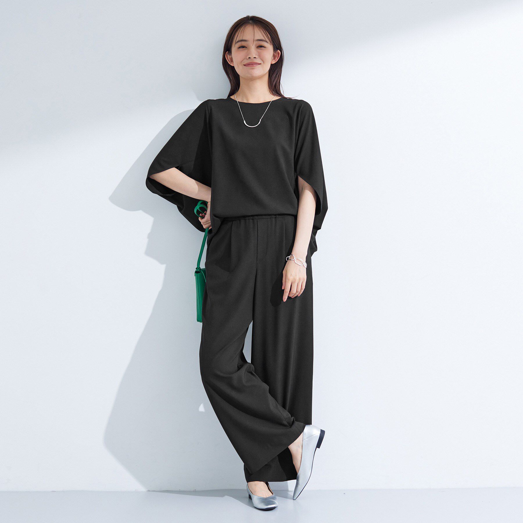 INDIVI「【UVケア／SETUP可能】エアリージョーゼット ワイドパンツ」|その他|