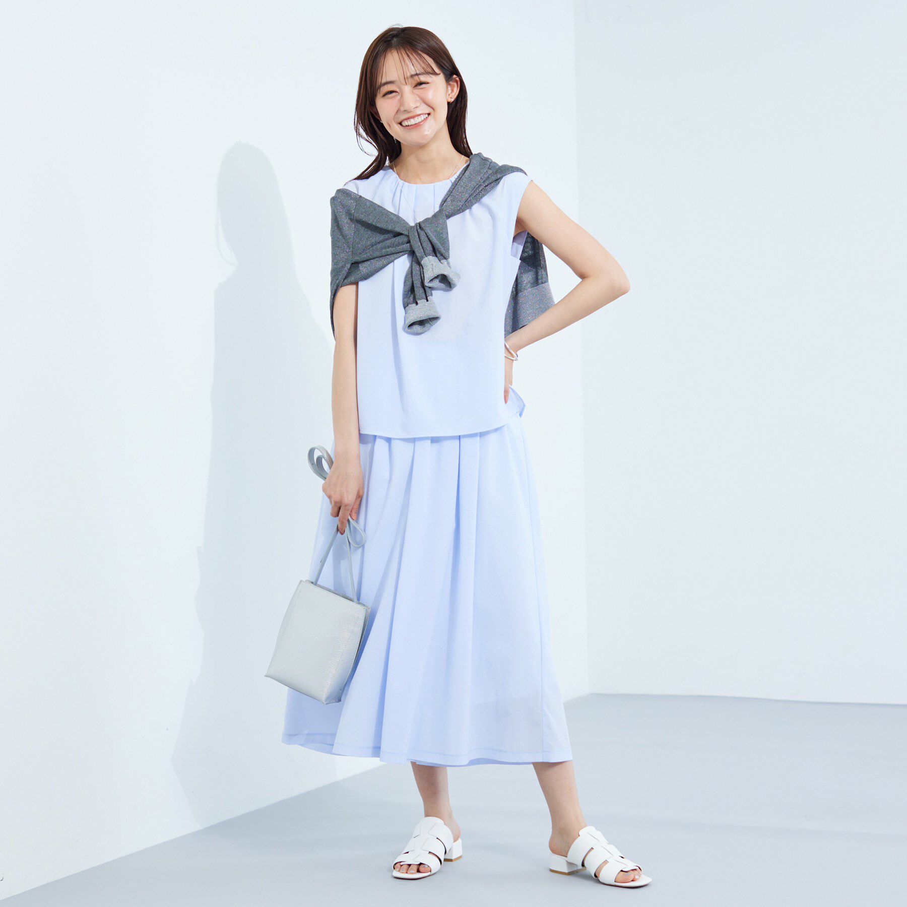 INDIVI「【クールエアー素材／UVケア／吸汗速乾】エアリータックブラウス」|シャツ・ブラウス|