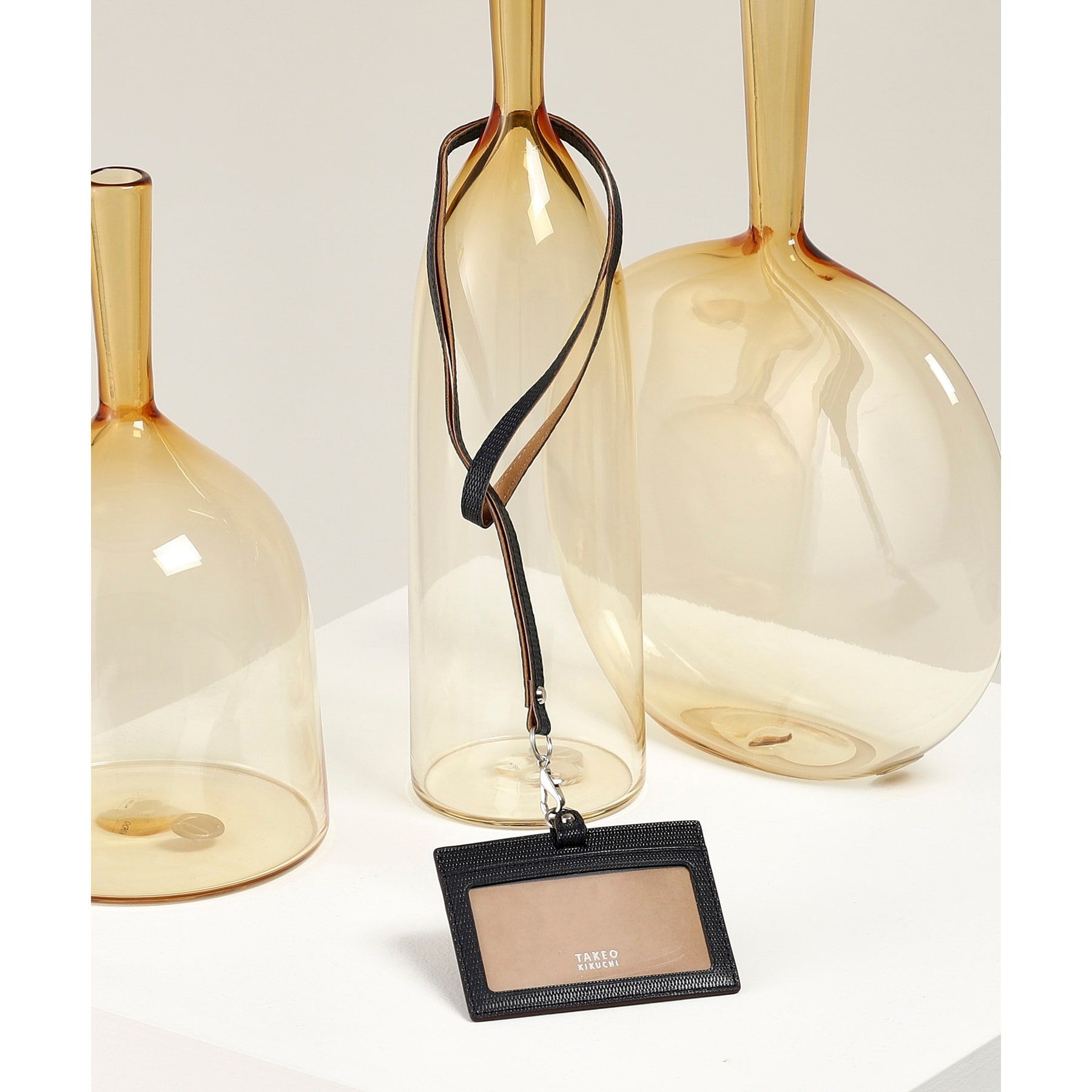 TAKEO KIKUCHI「【ソフト＆ナチュラル】ミニメッシュ レザー IDカードホルダー」|名刺入れ・カードケース|ネイビー(593)