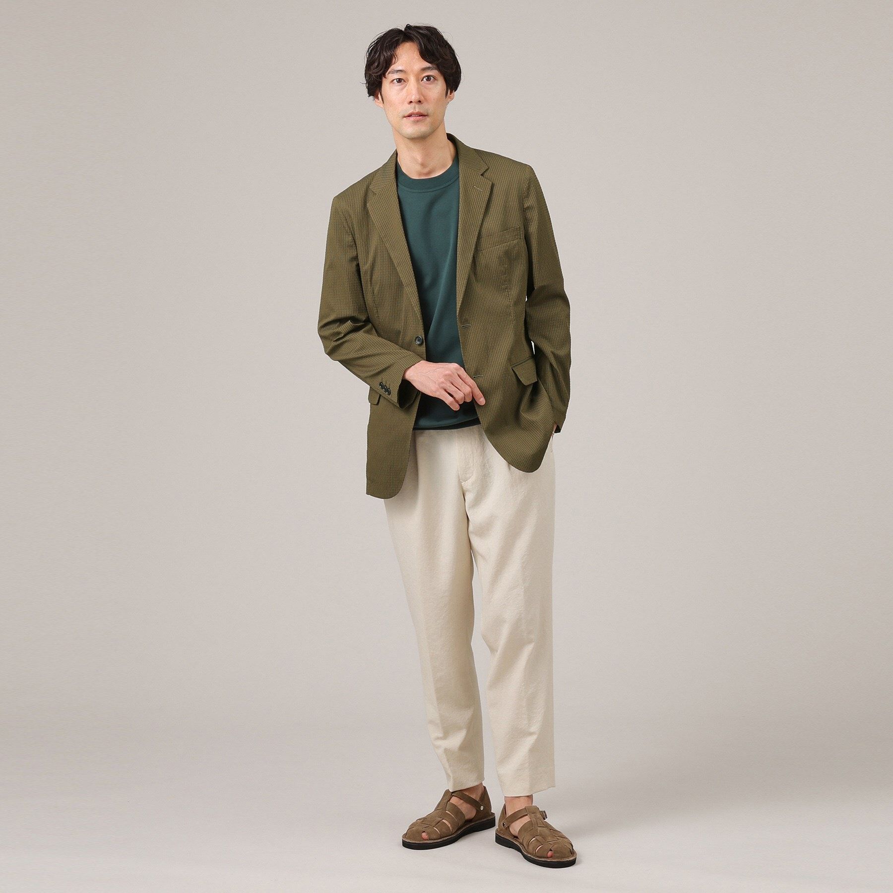 TAKEO KIKUCHI「【抗菌防臭】DotAir（R）シアサッカー ジャケット」|テーラードジャケット|