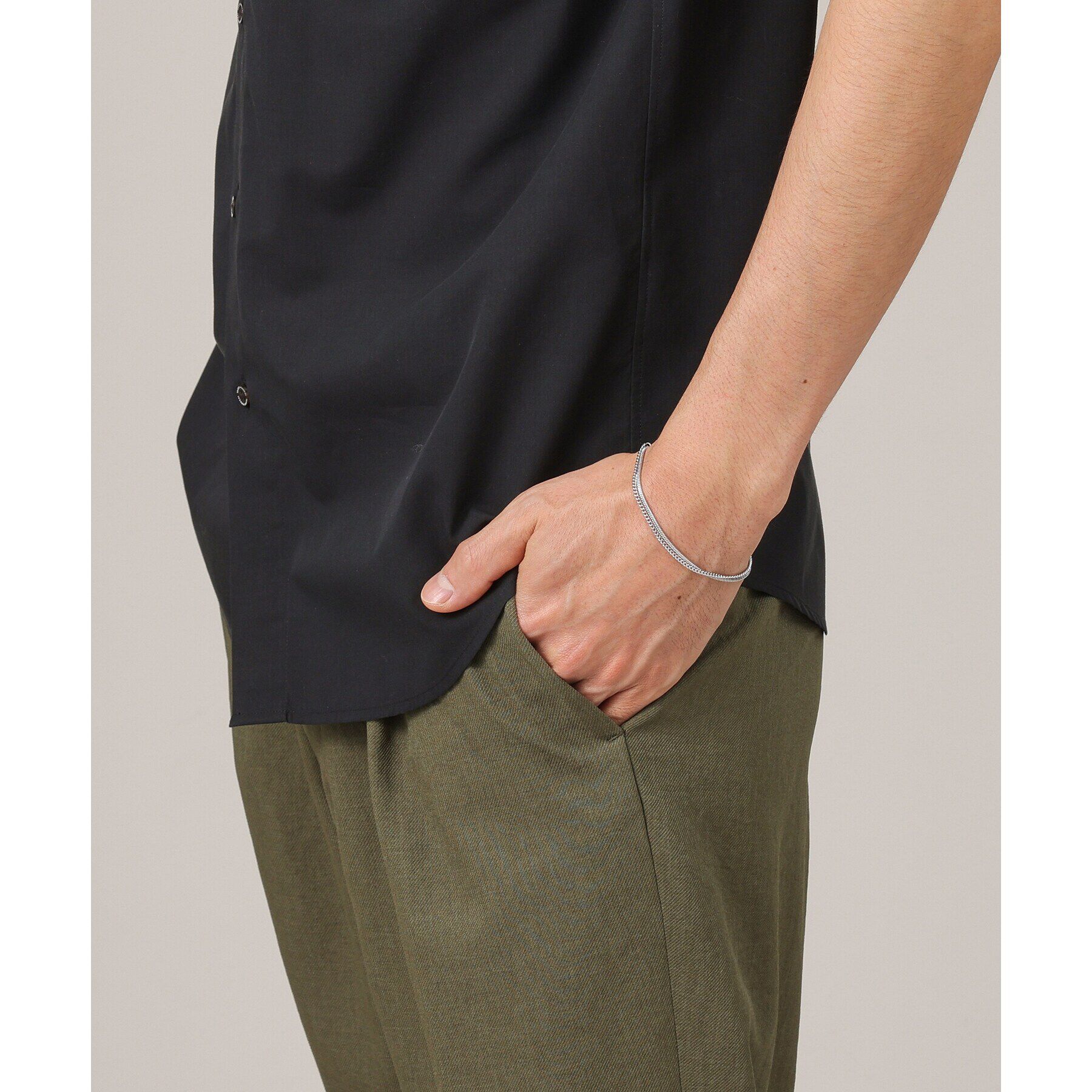 TAKEO KIKUCHI「コットン セルロース バンドカラー 半袖シャツ」|シャツ・ブラウス|