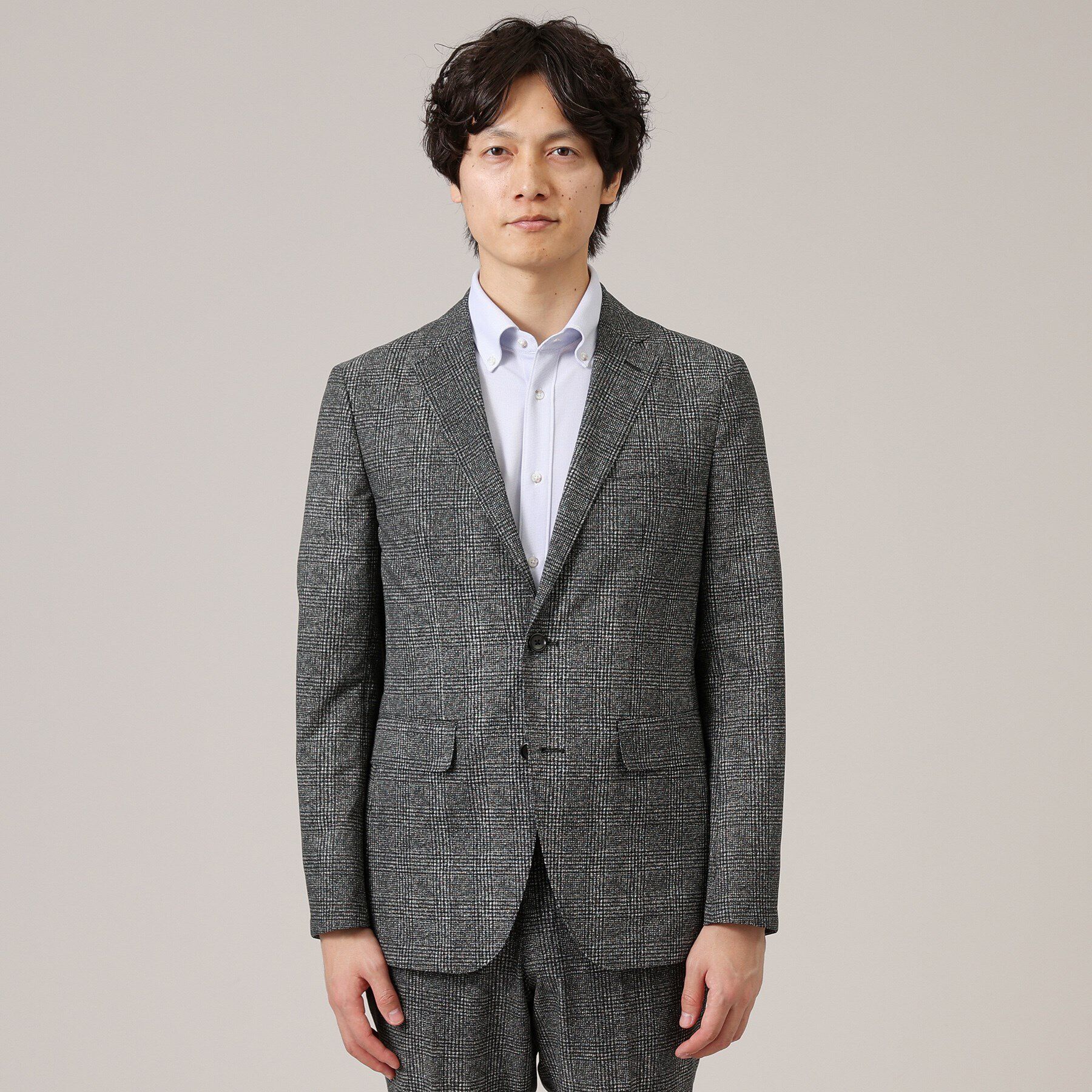 TAKEO KIKUCHI「【抗菌防臭】COOL DOTS（R）グレンチェック ジャケット」|テーラードジャケット|
