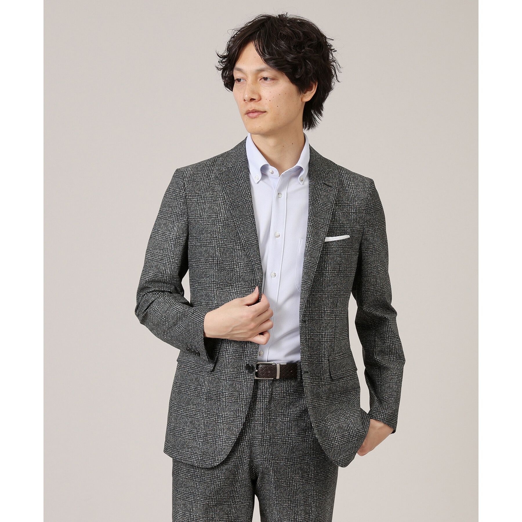 TAKEO KIKUCHI「【抗菌防臭】COOL DOTS（R）グレンチェック ジャケット」|テーラードジャケット|