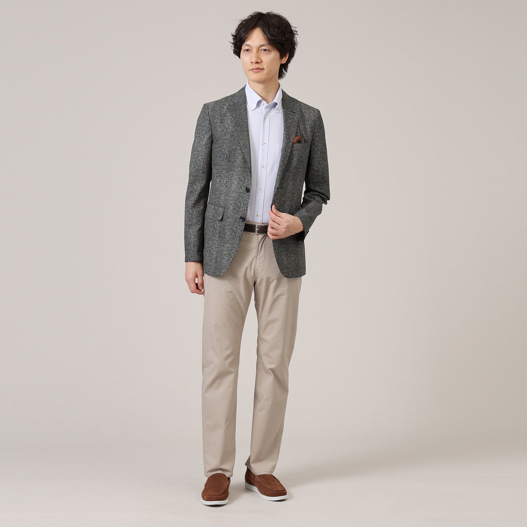 TAKEO KIKUCHI「【抗菌防臭】COOL DOTS（R）グレンチェック ジャケット」|テーラードジャケット|