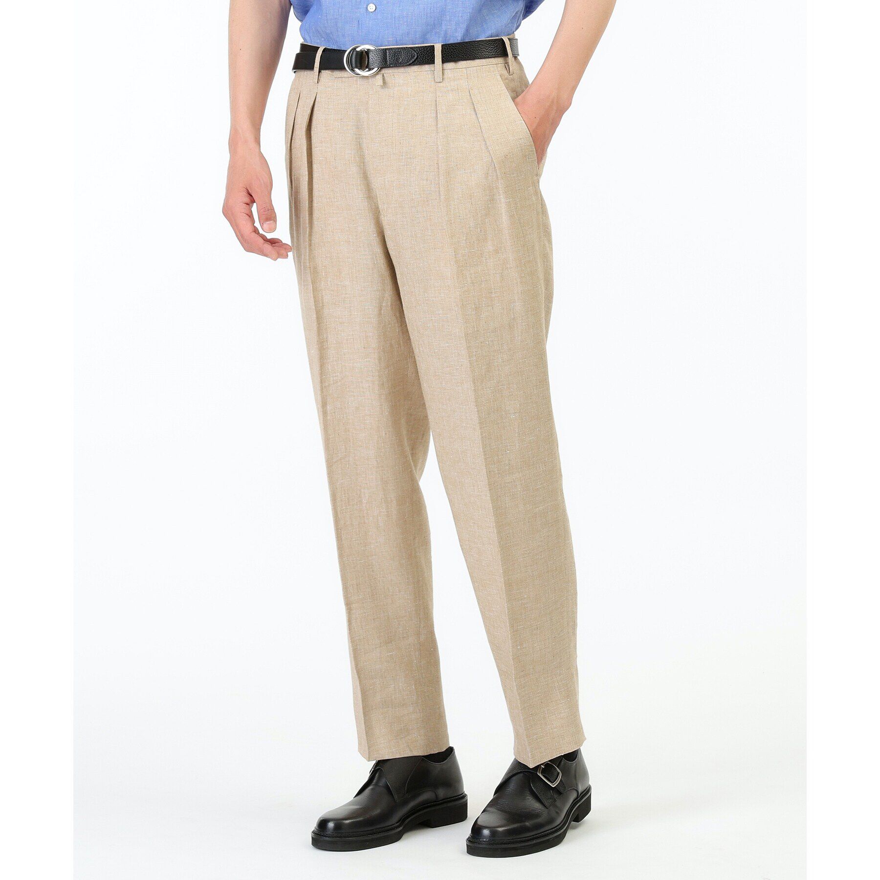 TAKEO KIKUCHI「【THE FLAGSHIP】リネンシャークスキン ツータックパンツ」|その他|