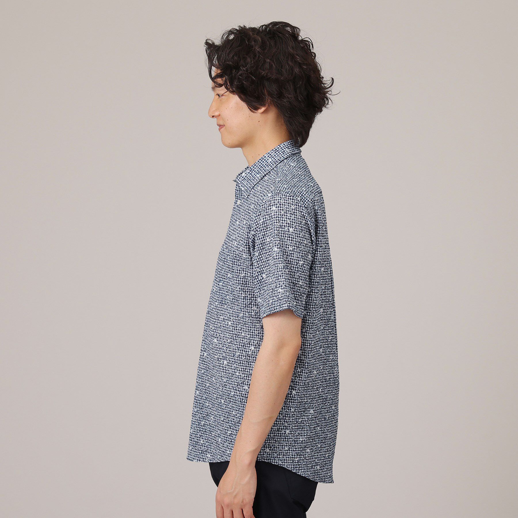 TAKEO KIKUCHI「【無地・チェック・ボタニカル柄】リップル シャツ」|シャツ・ブラウス|