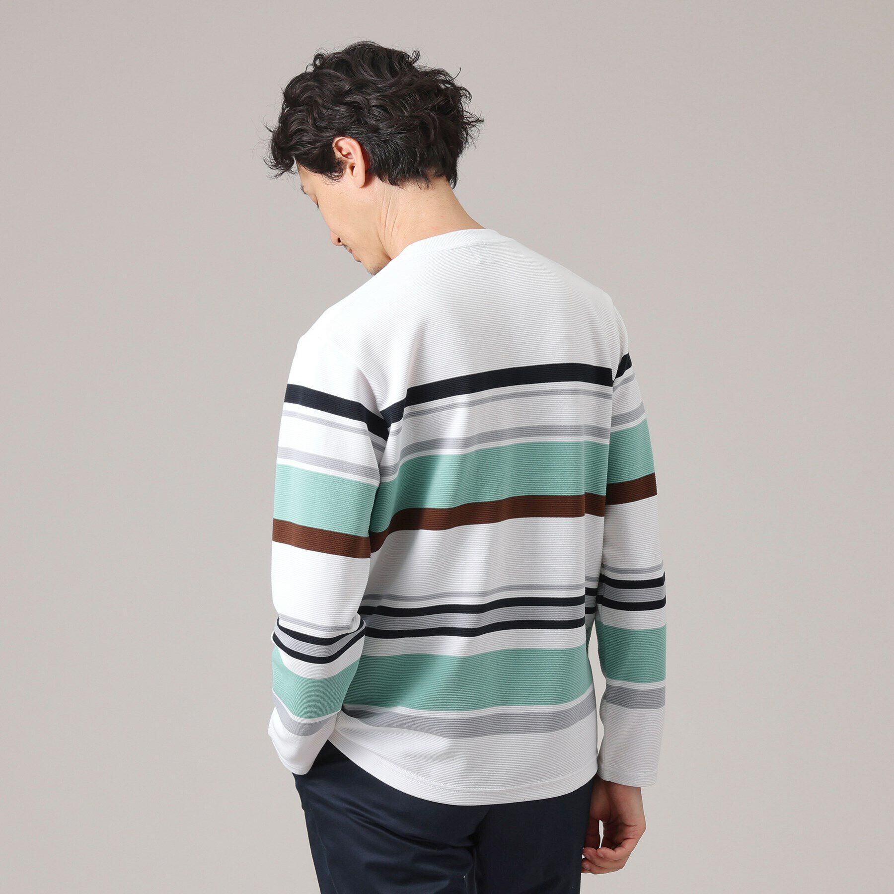 TAKEO KIKUCHI「リップルパネルボーダーカットソー」|Tシャツ・カットソー|