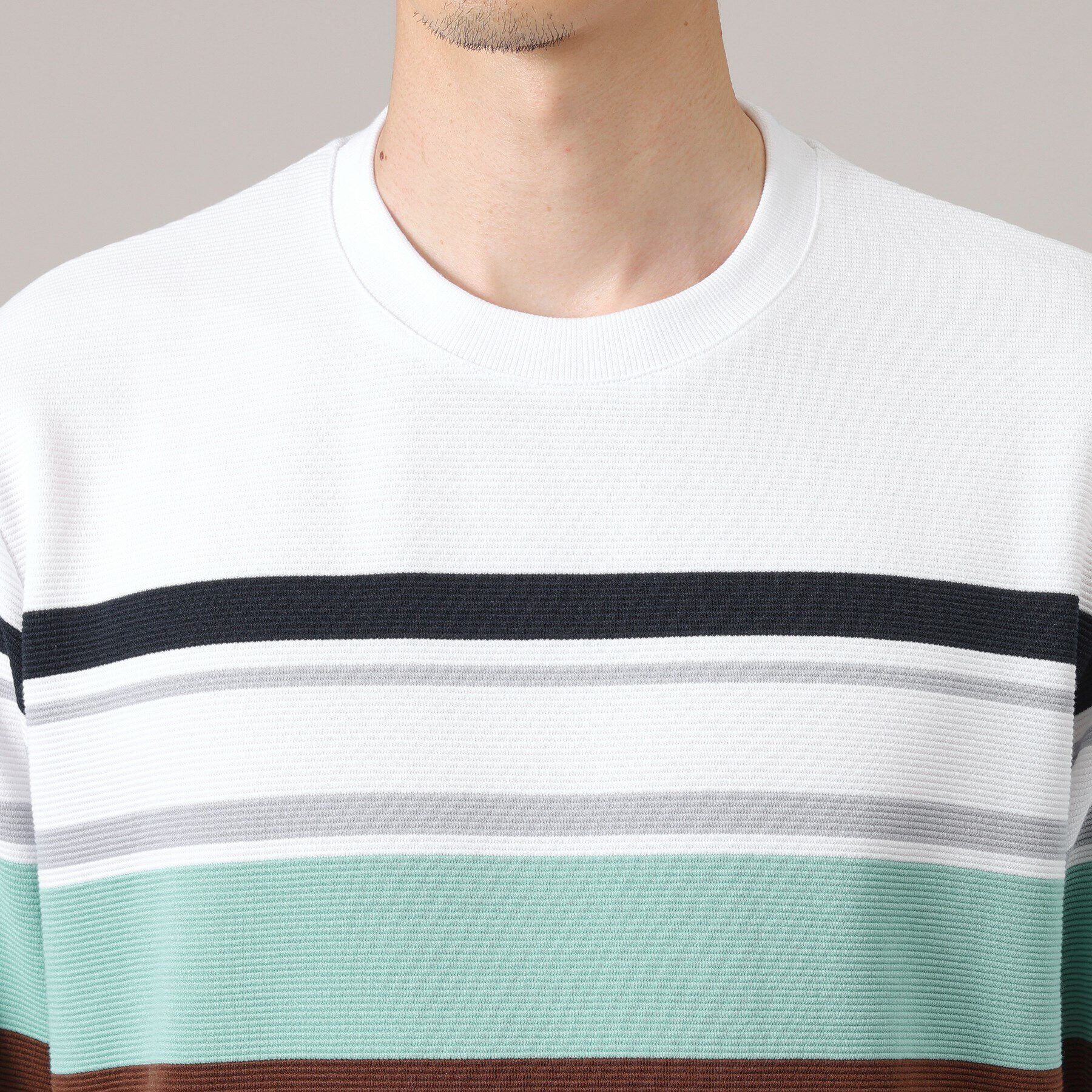 TAKEO KIKUCHI「リップルパネルボーダーカットソー」|Tシャツ・カットソー|